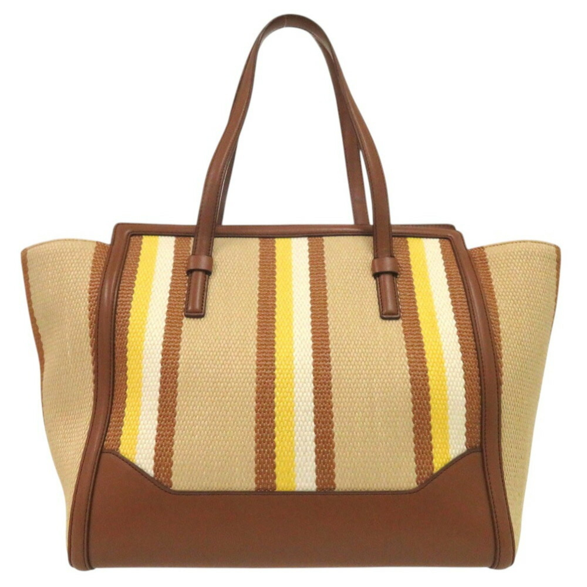 Salvatore Ferragamo Multi-Color Leather Canvas Tote Bag (Pre-Owned)