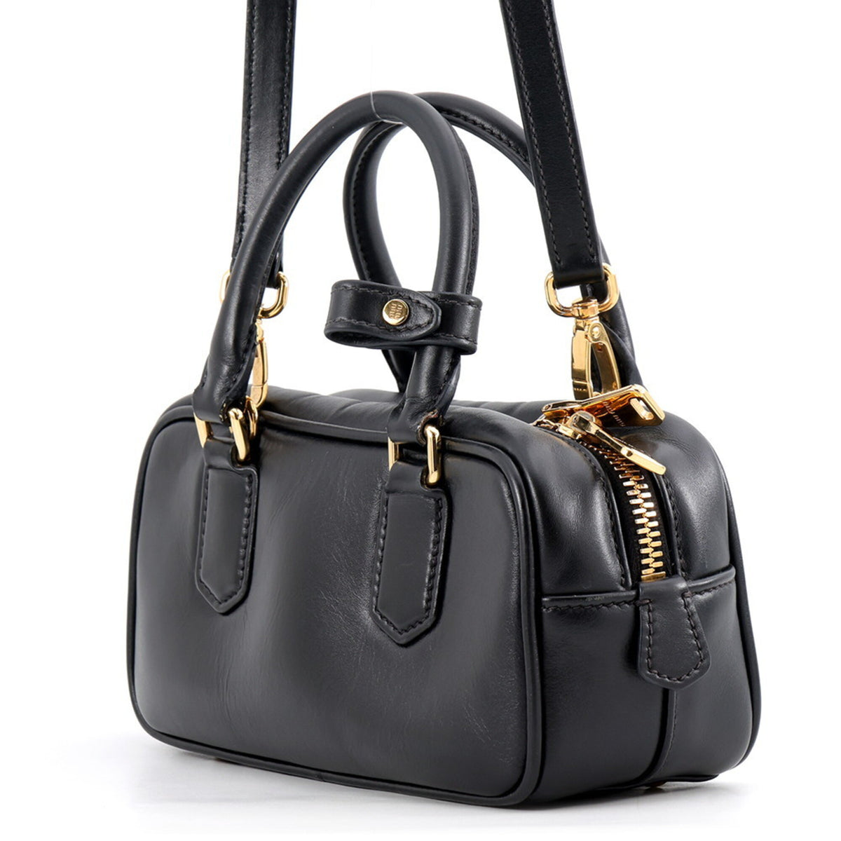 Miu Miu Black Leather Handbag Shoulder Bag (Pre-Owned)