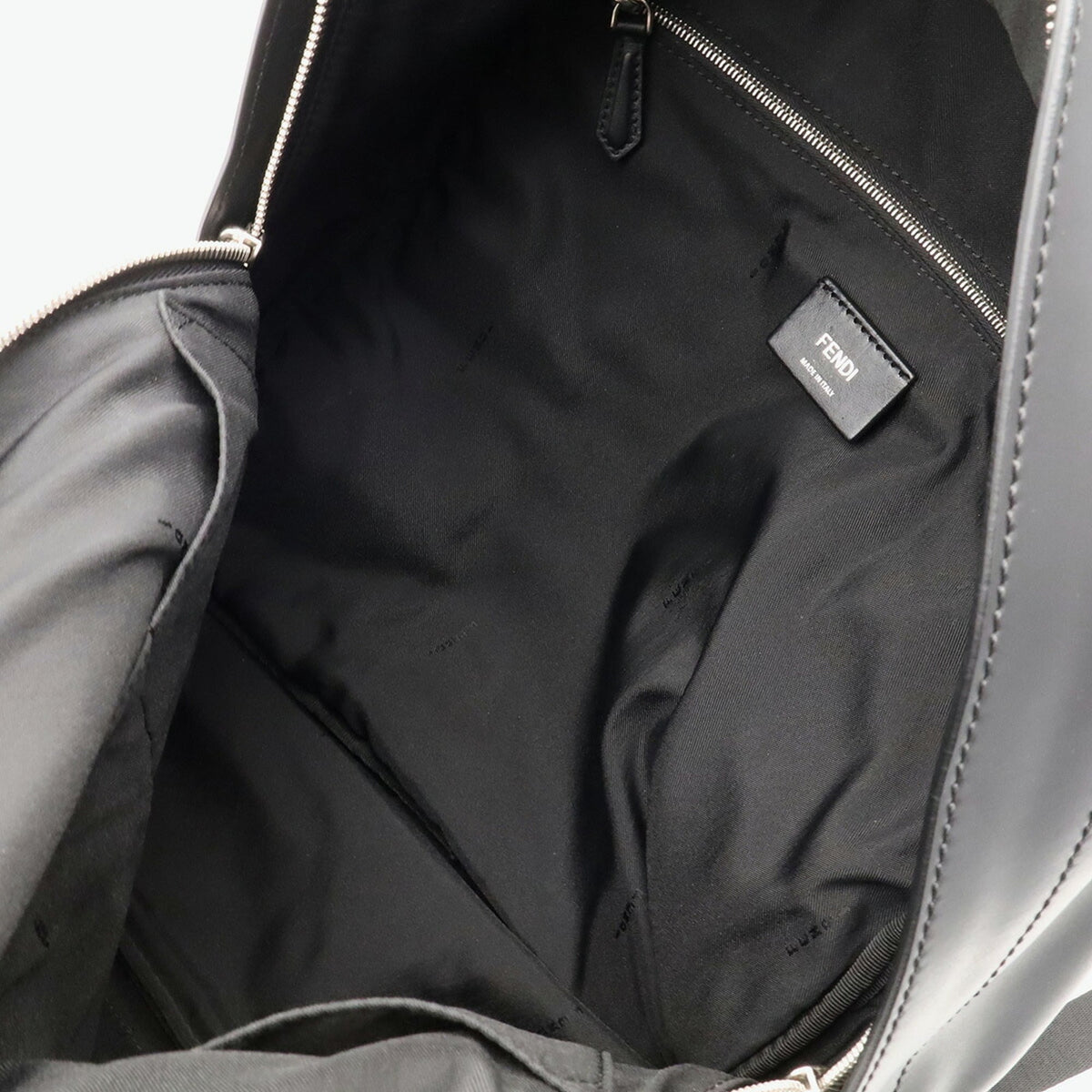 Fendi Black Leather Nylon Backpack Handbag (Pre-Owned)
