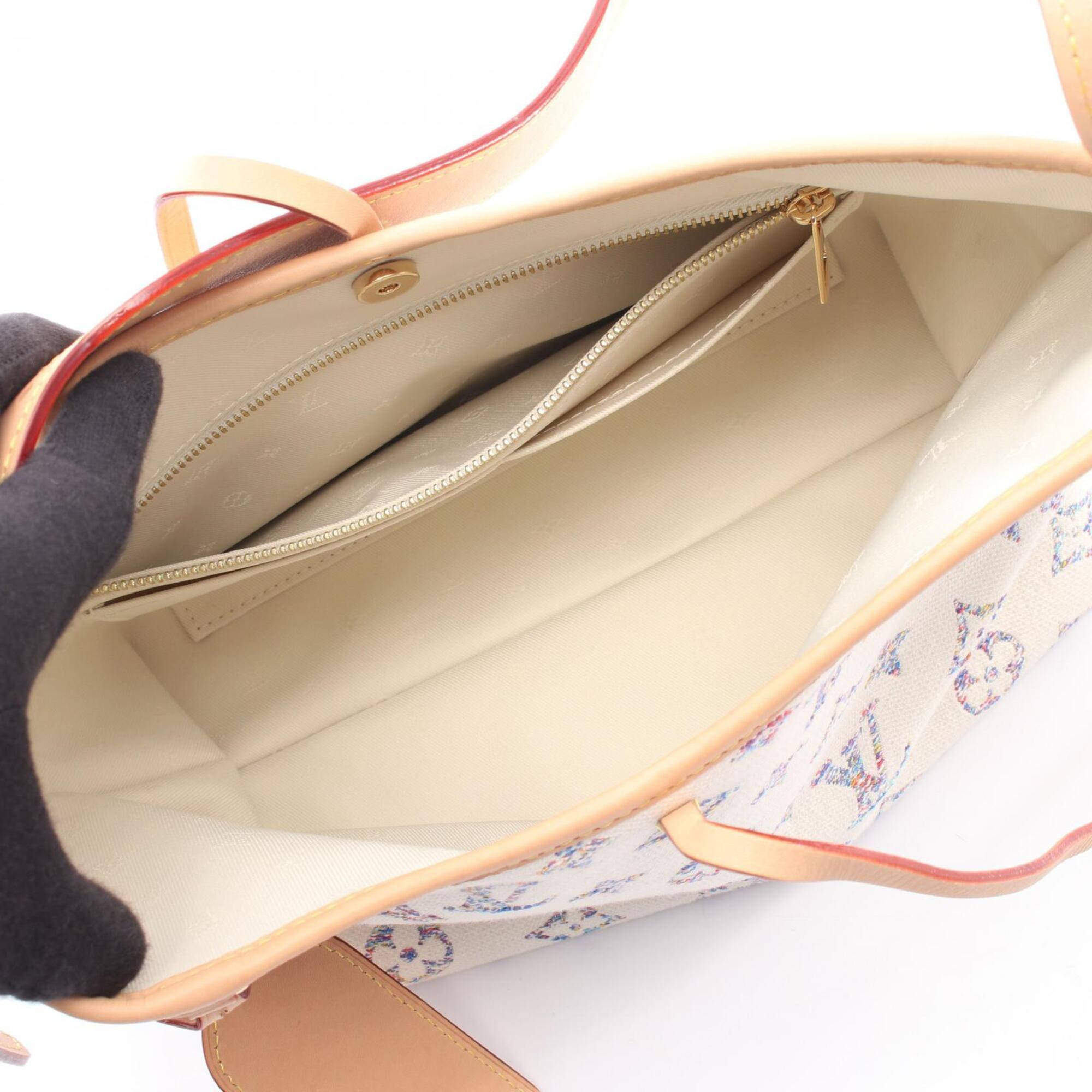 Louis Vuitton Multi-Color White Monogram Jacquard Leather Shoulder Bag (Pre-Owned)