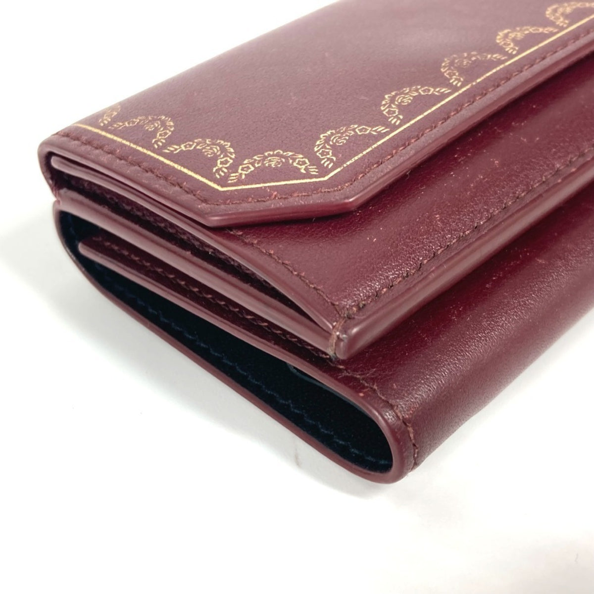 Cartier Wine Red Leather Wallet (Tri-Fold) (Pre-Owned)