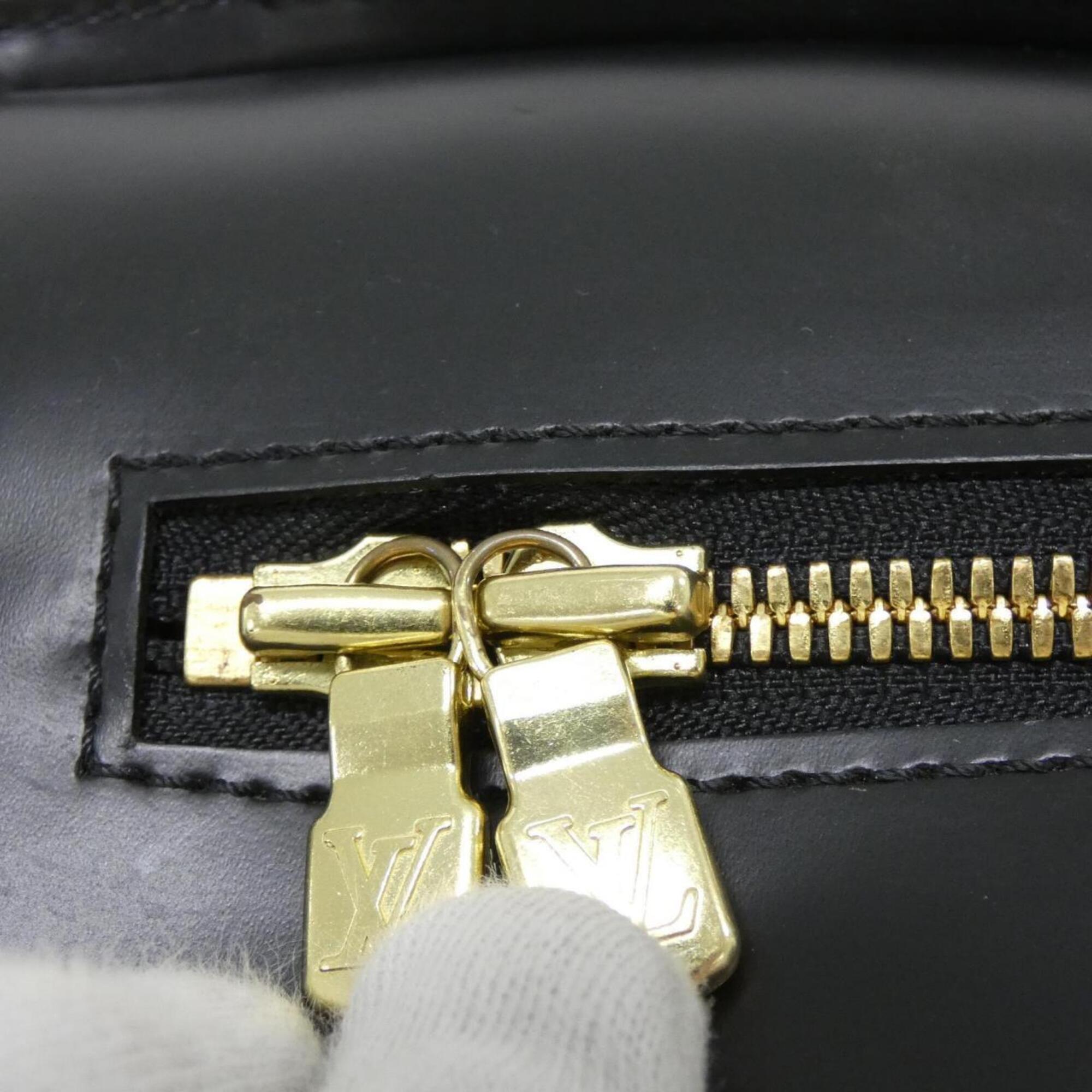 Louis Vuitton Black Leather Handbag (Pre-Owned)