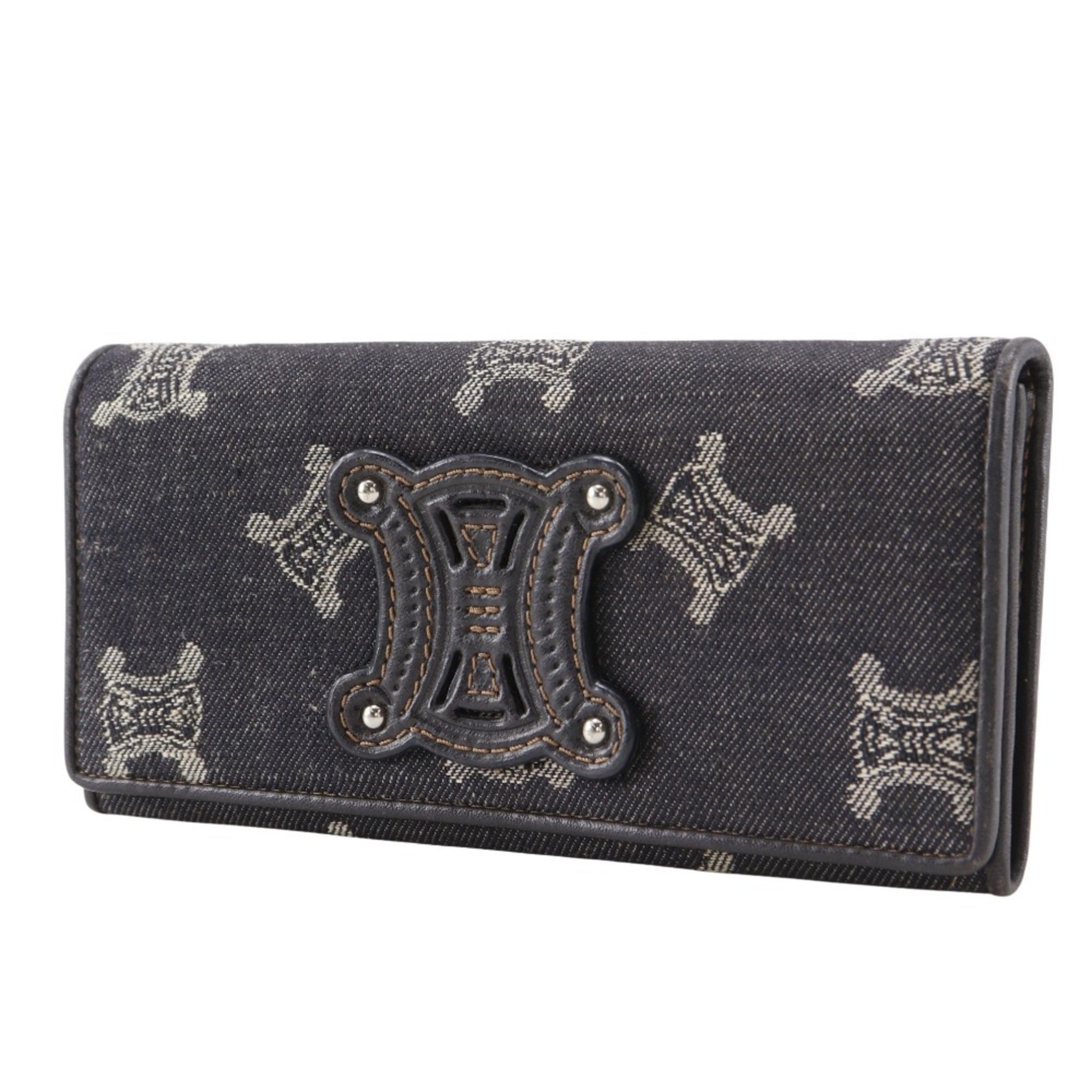 Celine Navy Denim Long Wallet (Bi-Fold) (Pre-Owned)
