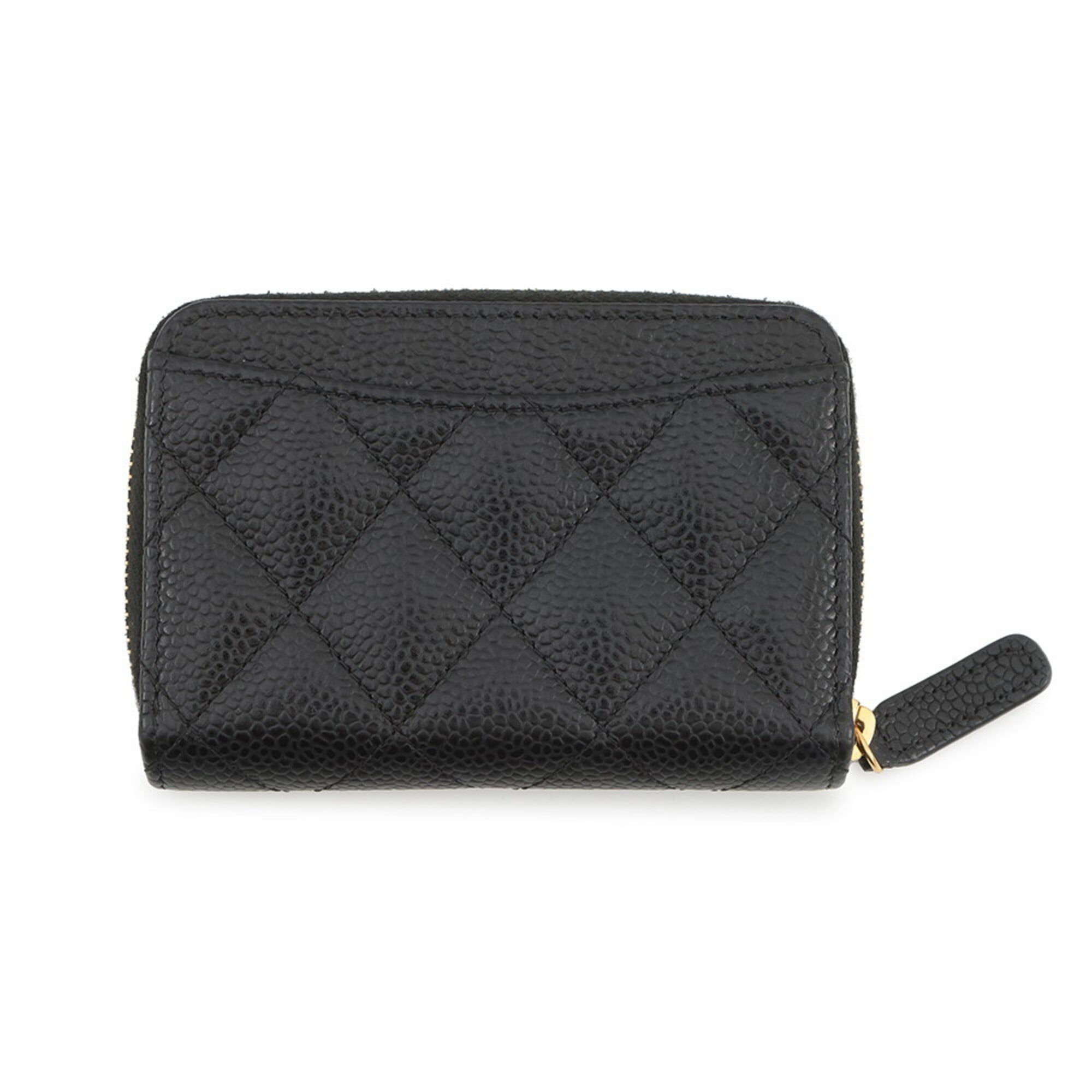 Chanel Black Grained Calfskin Coin Purse/Coin Case (Pre-Owned)
