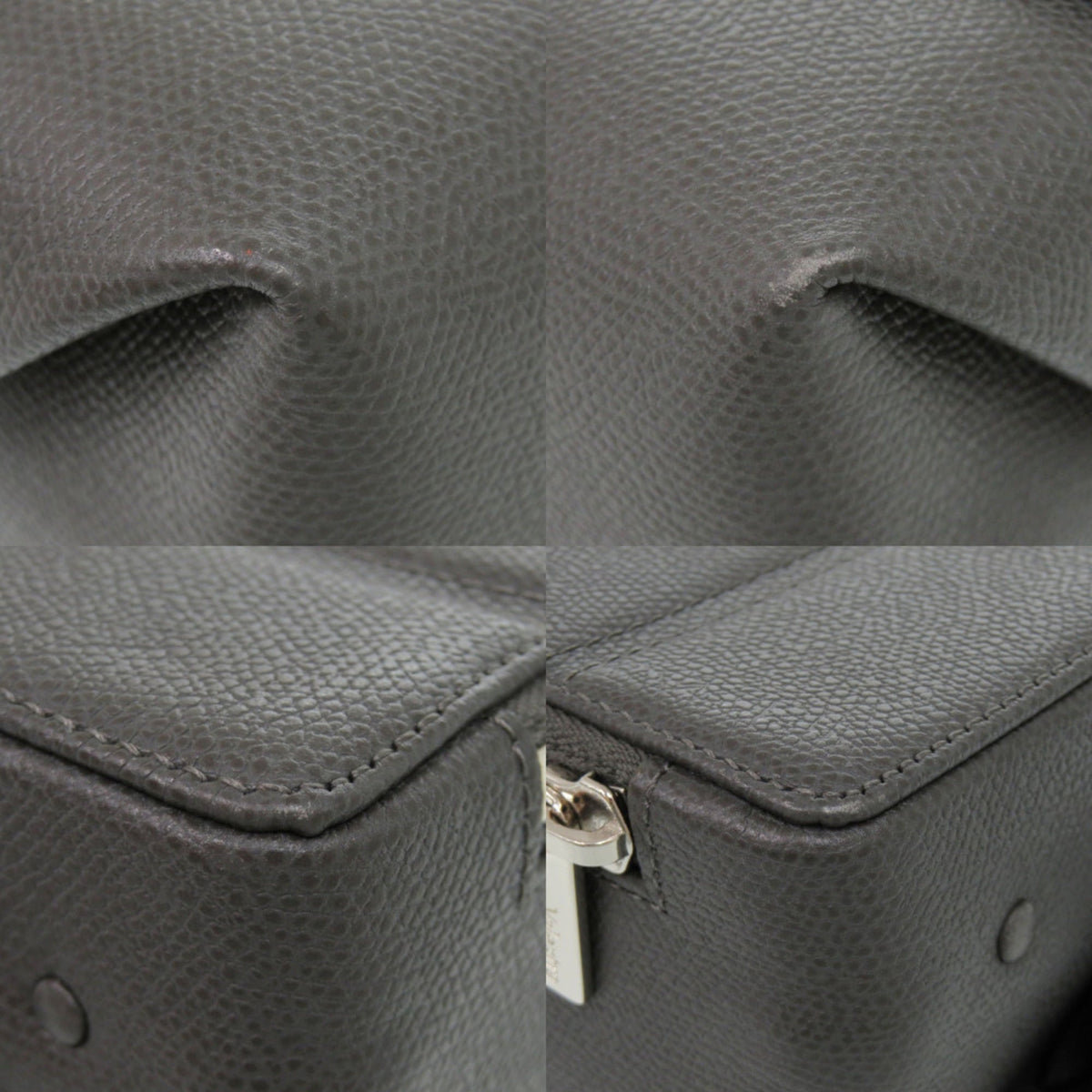 Valextra Gray Leather Shoulder Bag (Pre-Owned)