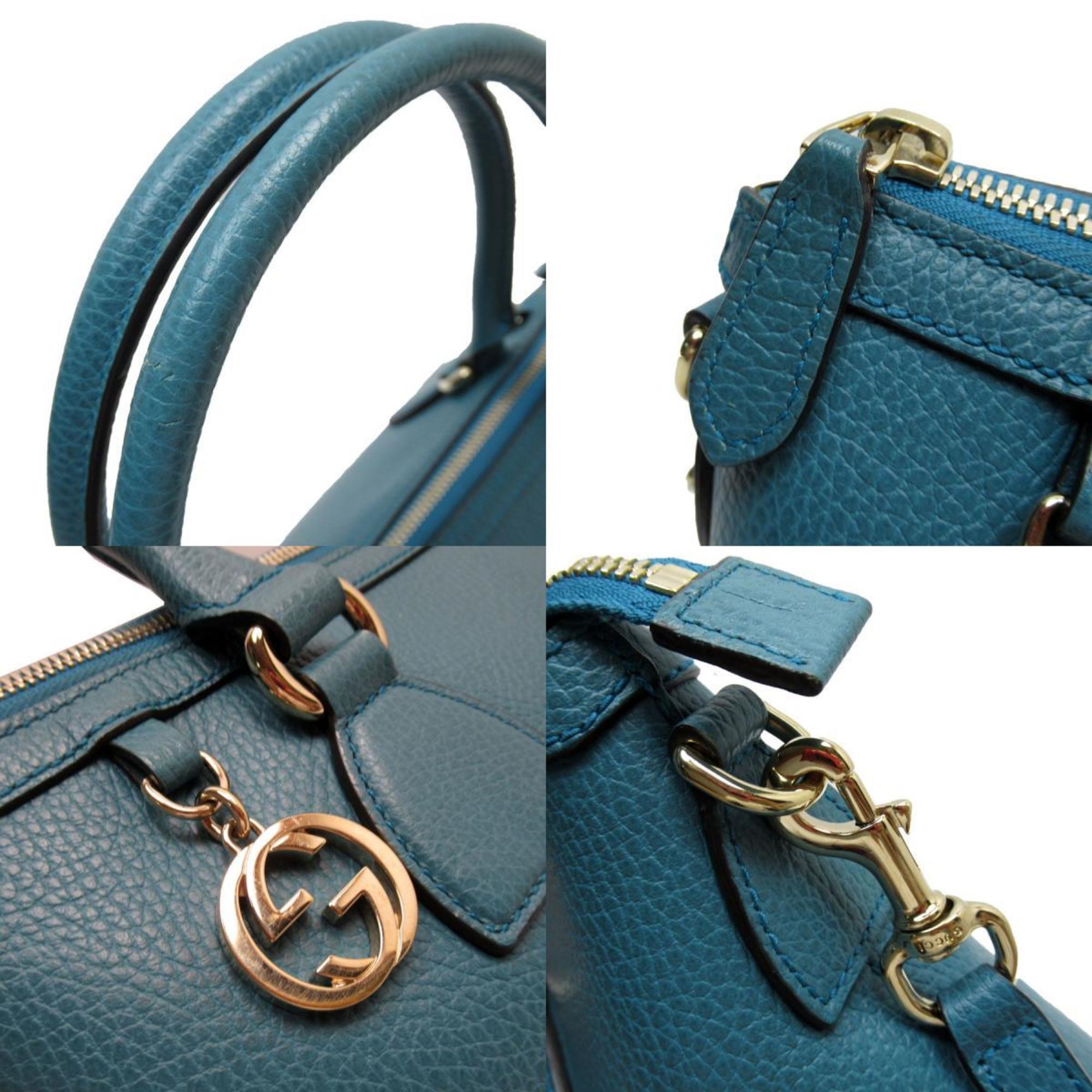 Gucci Green Leather Handbag Shoulder Bag (Pre-Owned)