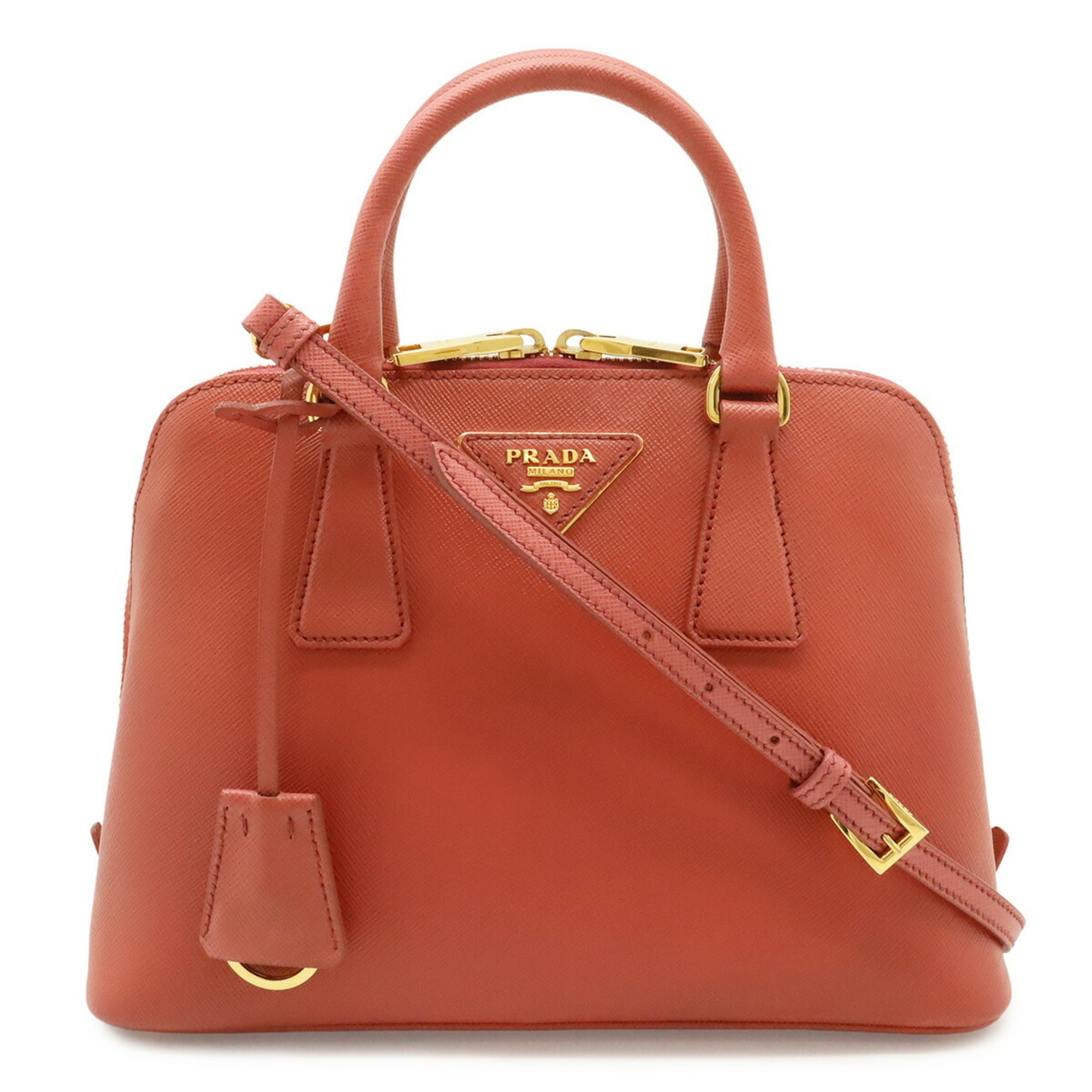 Prada Pink Leather Handbag Shoulder Bag (Pre-Owned)