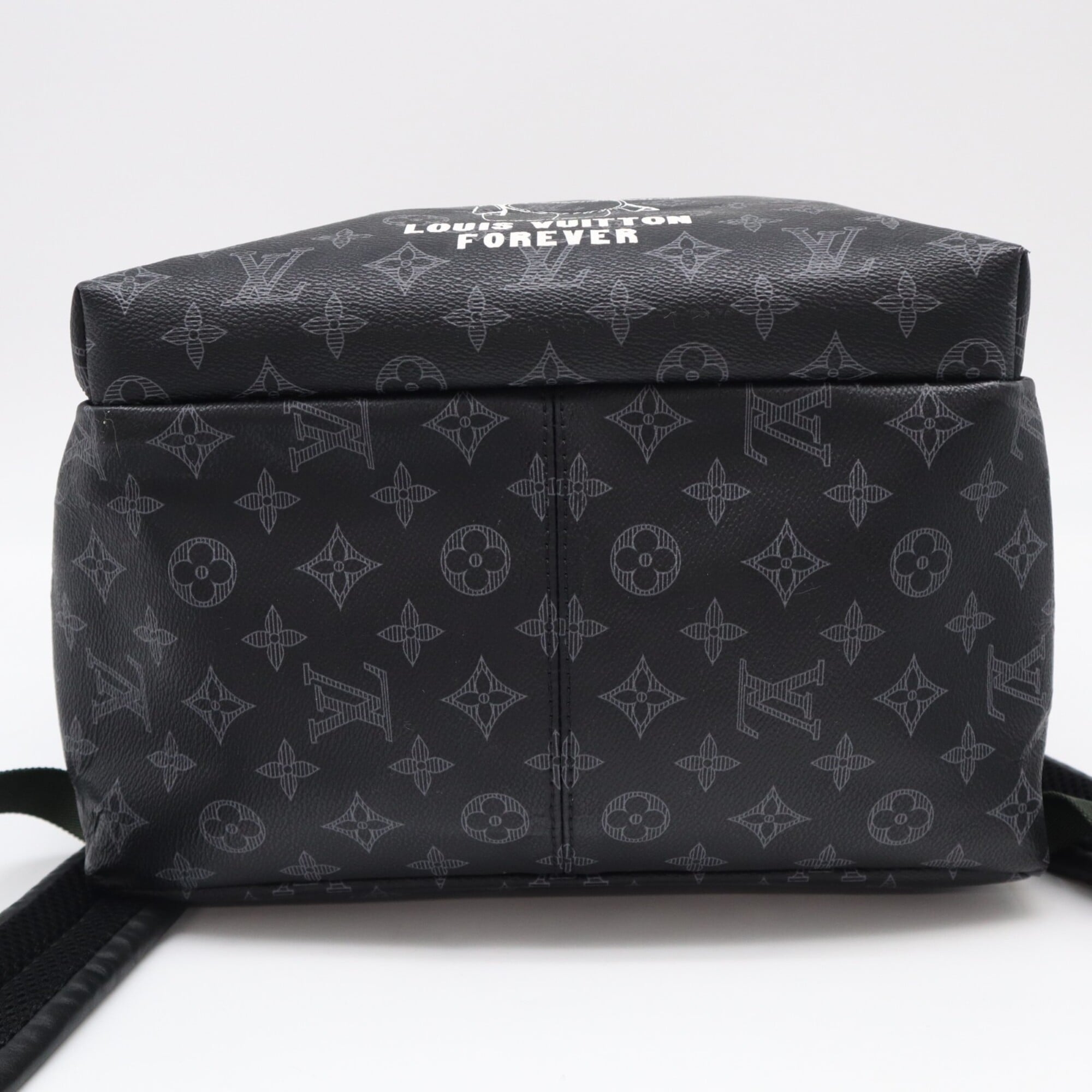Louis Vuitton Monogram Black Gray White Coated Canvas Leather Backpack (Pre-Owned)