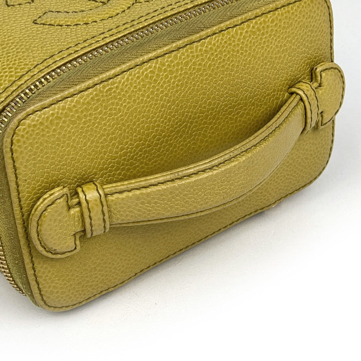 Chanel Yellow Grained Calfskin Pouch Vanity Bag (Pre-Owned)