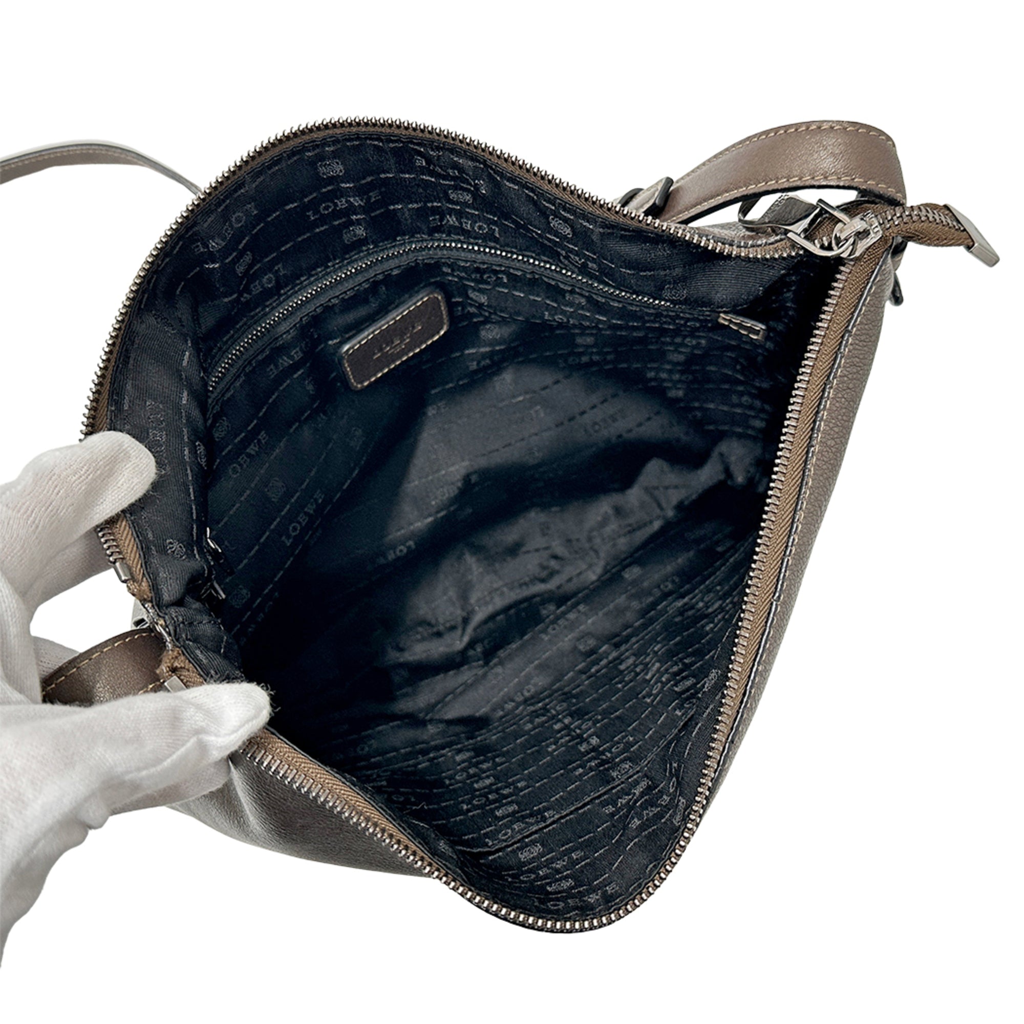 Loewe Brown Metallic Leather Handbag Shoulder Bag (Pre-Owned)