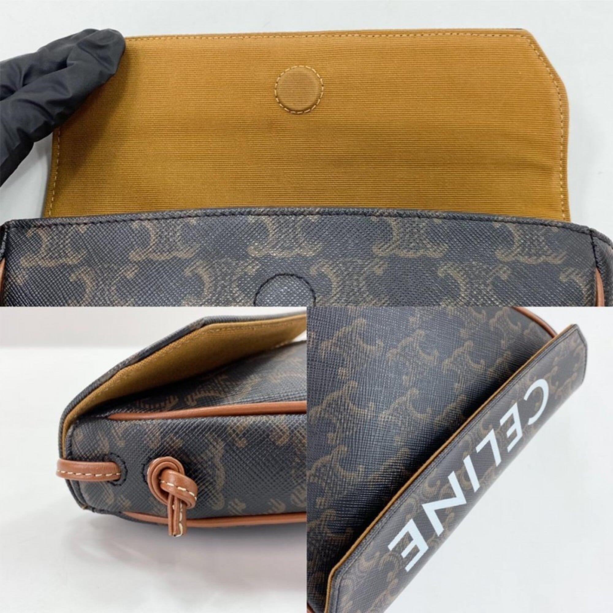 Celine Brown White Shoulder Bag (Pre-Owned)