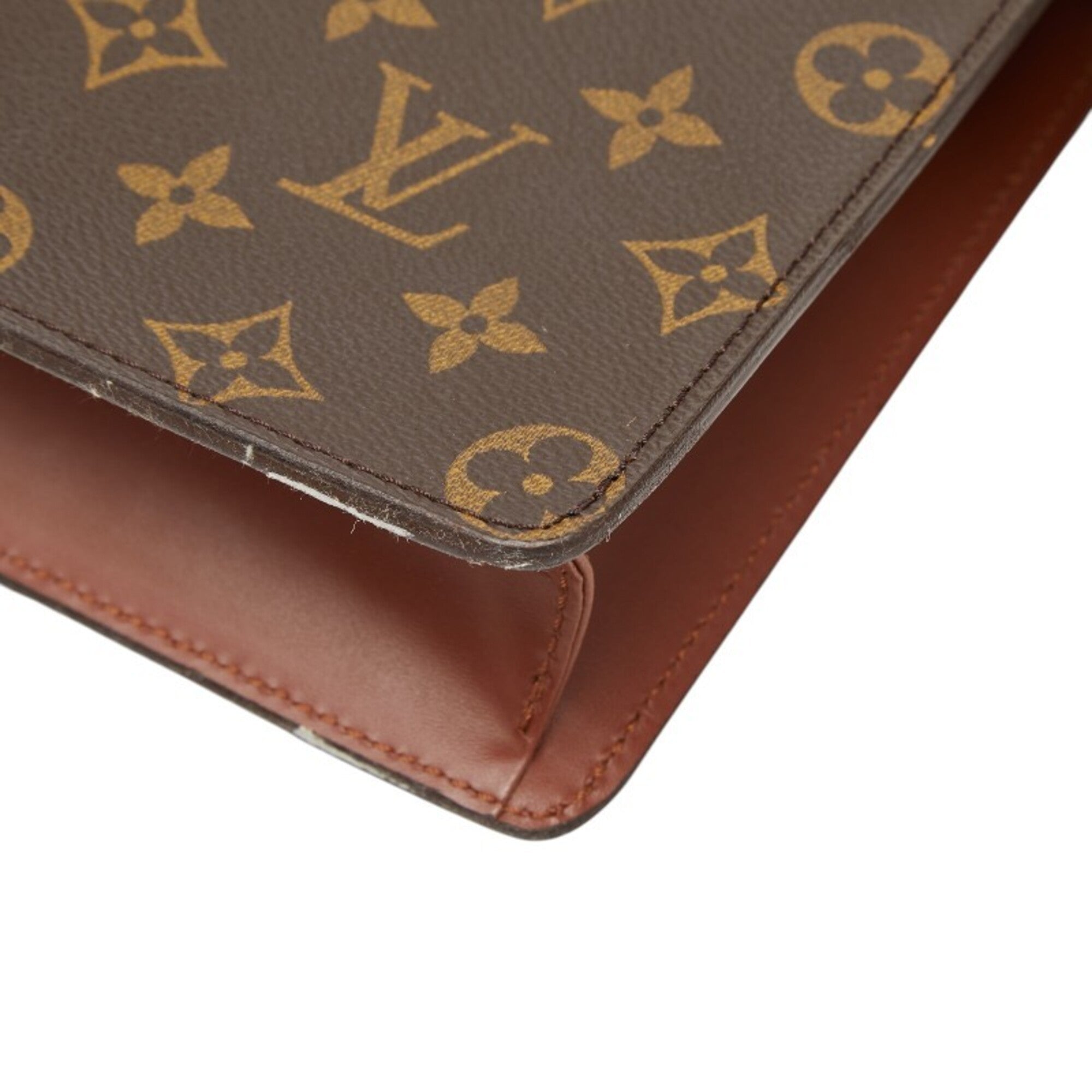 Louis Vuitton Monogram Brown Pvc Leather Clutch Bag Pochette (Pre-Owned)