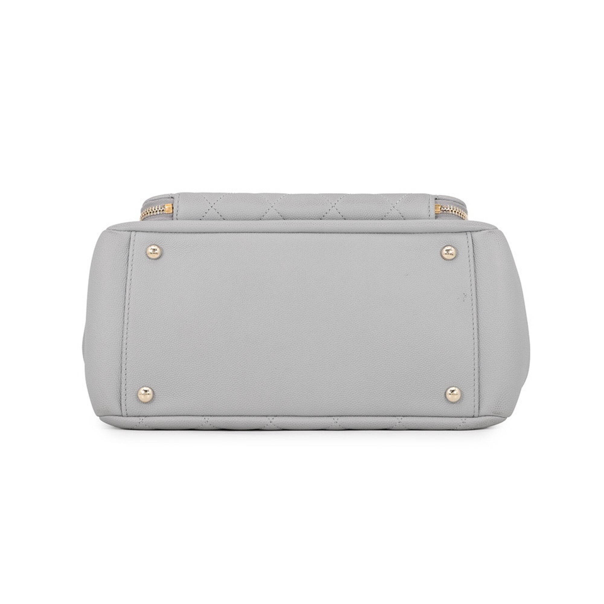 Chanel Matelasse Gray Grained Calfskin Handbag Shoulder Bag (Pre-Owned)