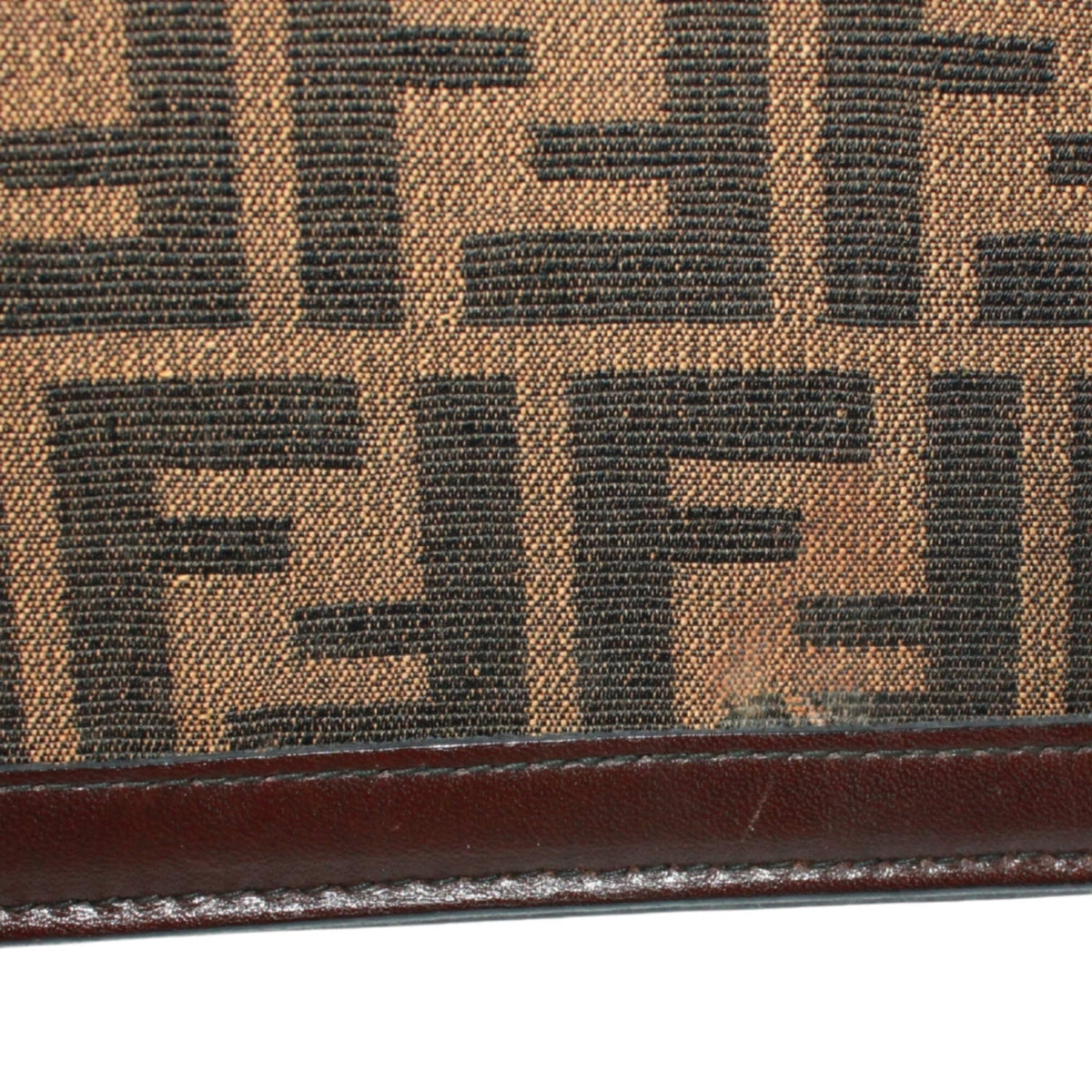 Fendi Brown Canvas Leather Shoulder Bag (Pre-Owned)