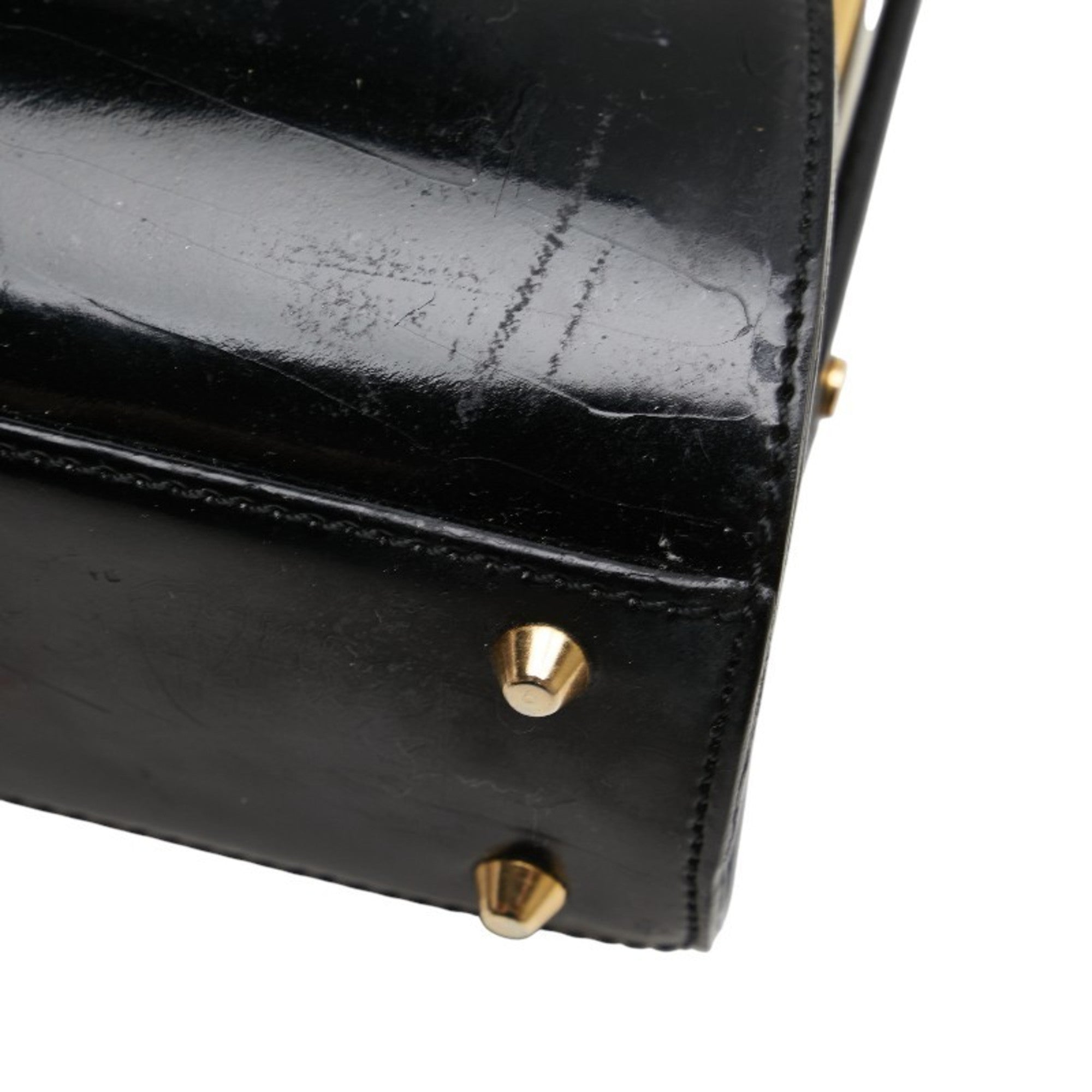 Christian Dior Black Patent Leather Handbag Shoulder Bag (Pre-Owned)