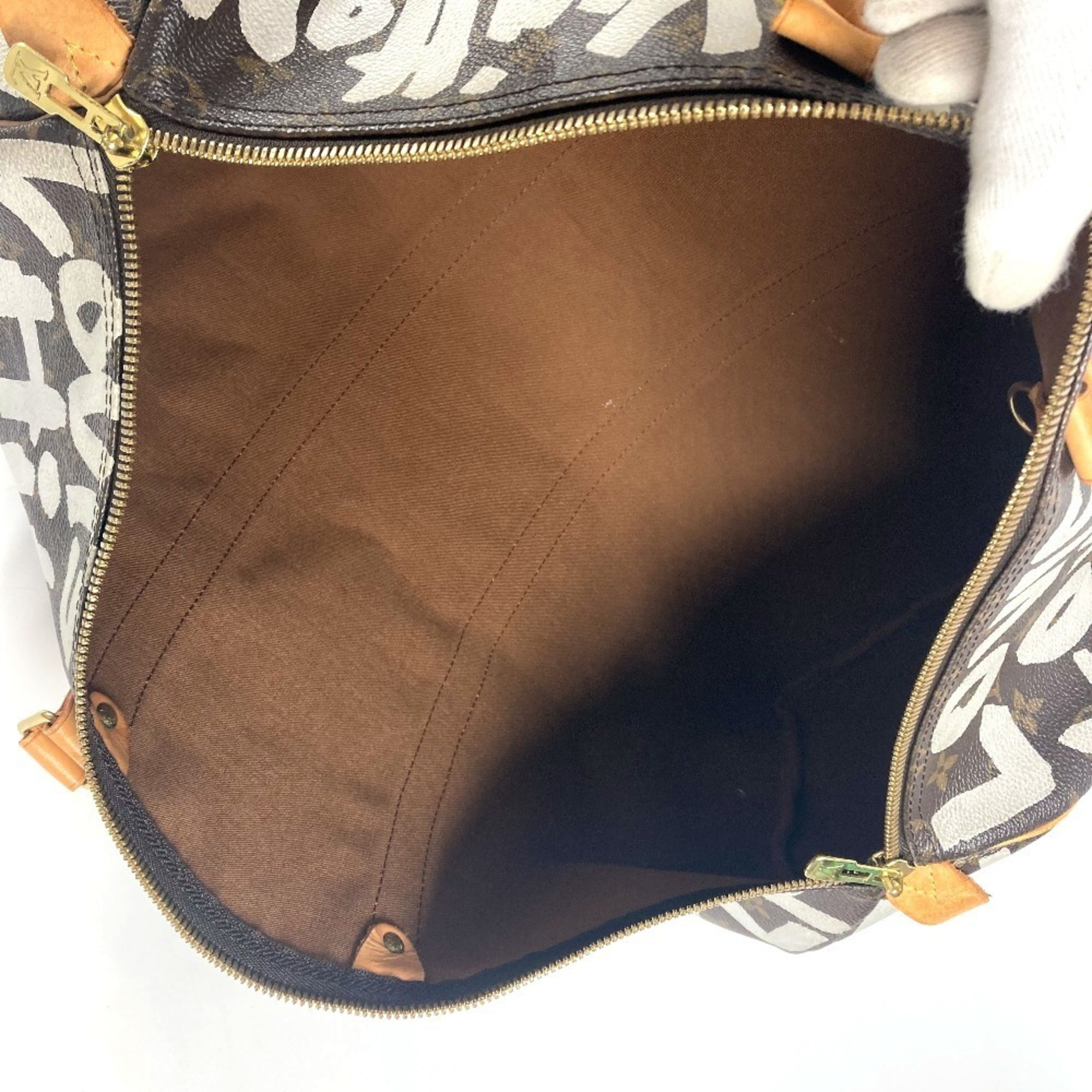 Louis Vuitton Brown Monogram White Monogram Graffiti Boston Bag (Pre-Owned)