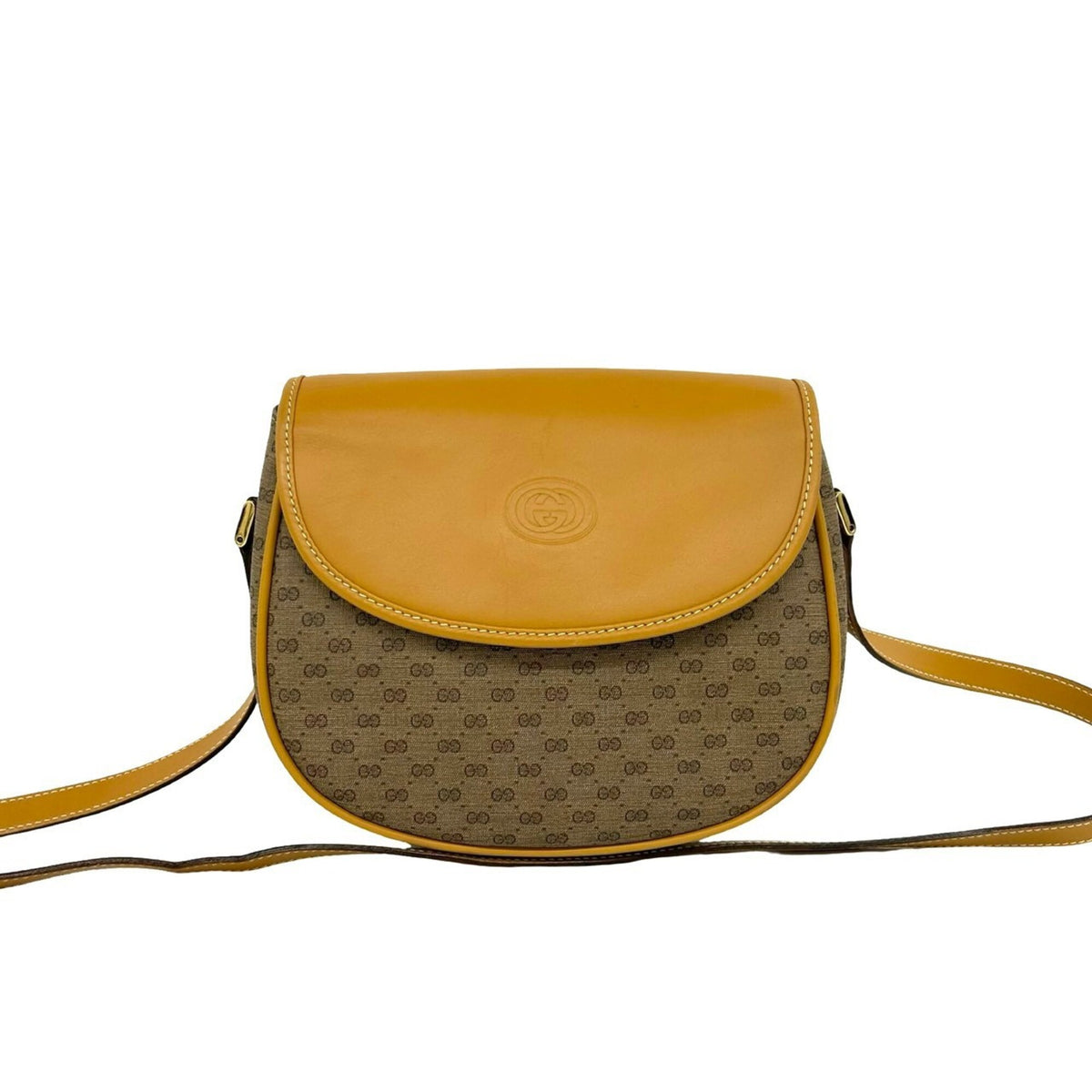 Gucci Brown Leather Pvc Pochette Shoulder Bag (Pre-Owned)