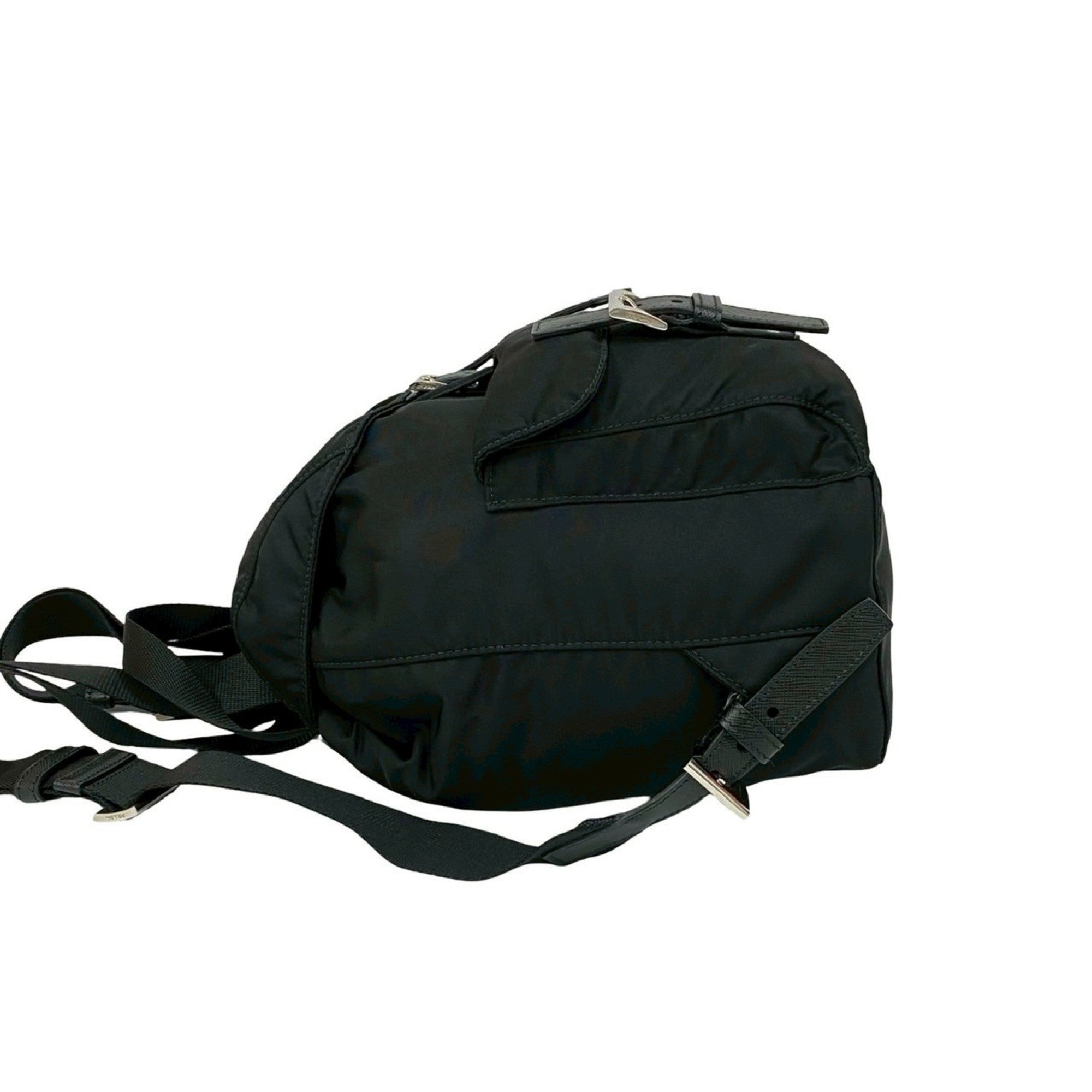 Prada Black Nylon Leather Backpack (Pre-Owned)