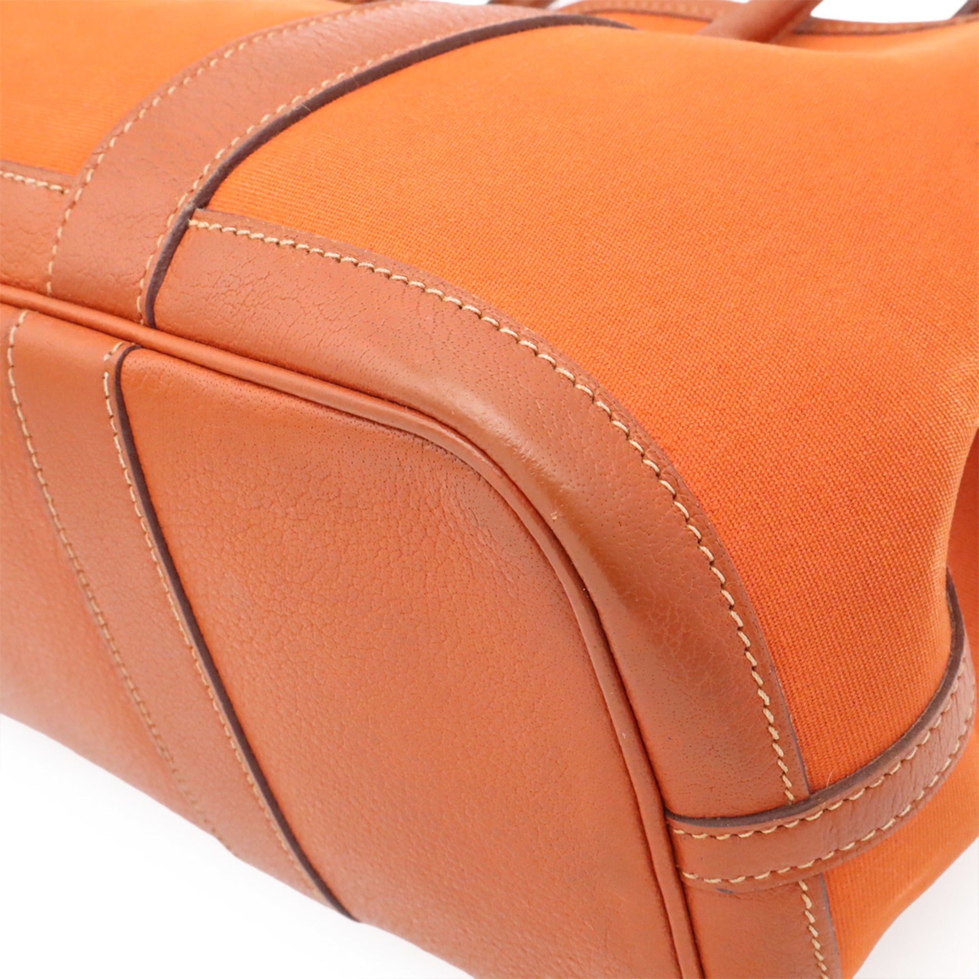 Hermes Orange Toile Officier Handbag Shoulder Bag Tote Bag (Pre-Owned)