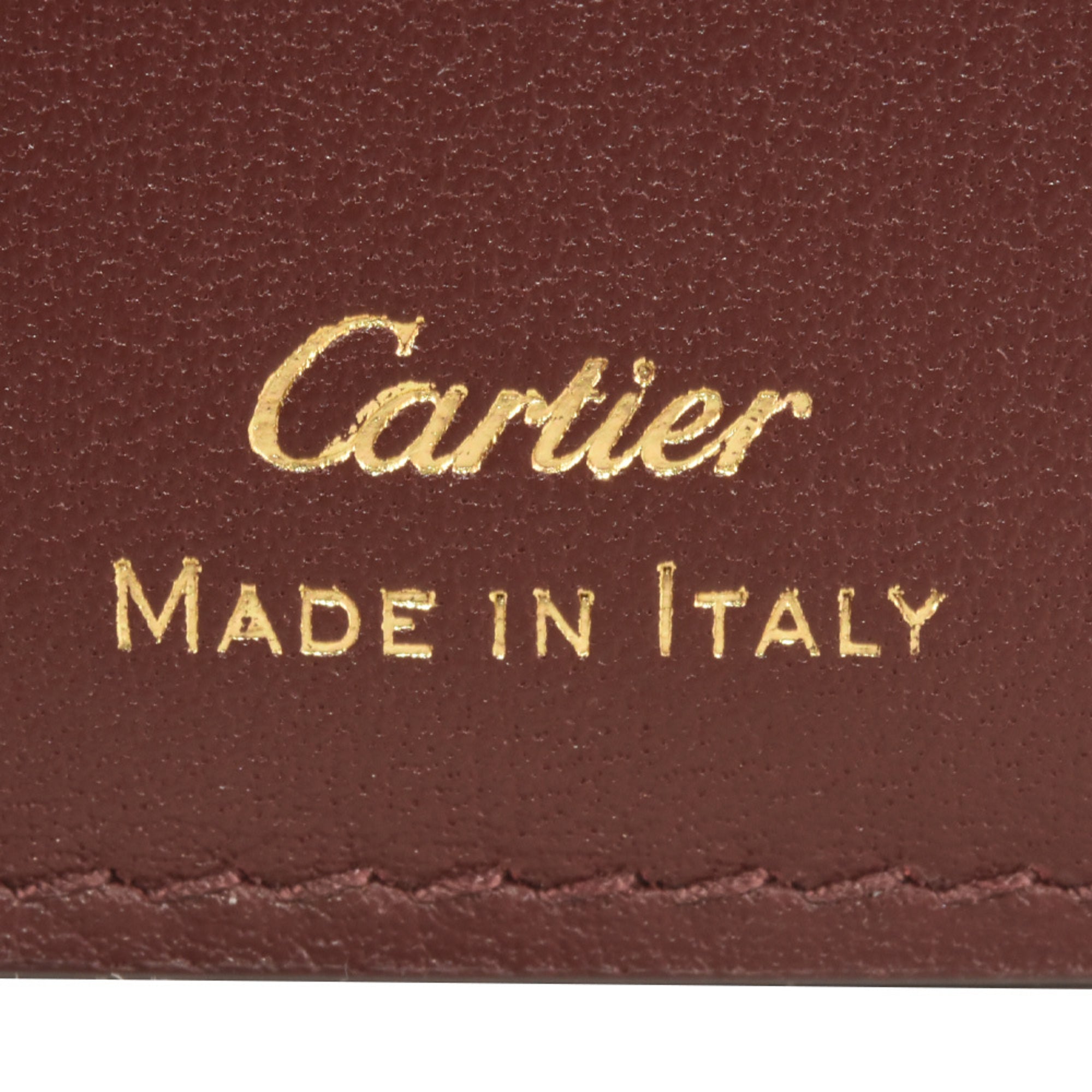 Cartier Red Color Leather Long Wallet (Bi-Fold) (Pre-Owned)