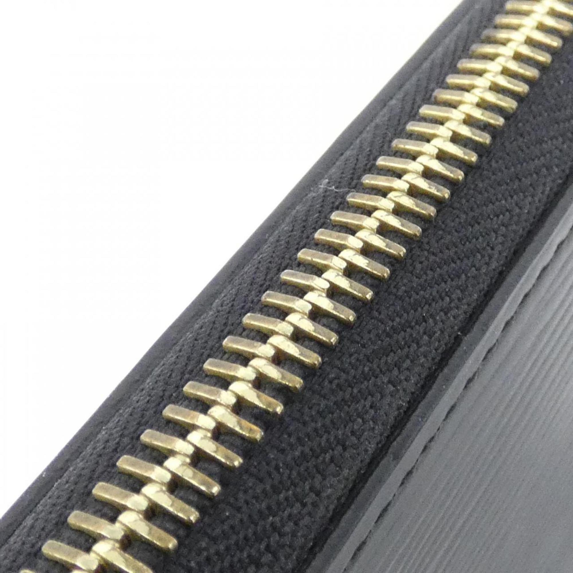 Louis Vuitton Black Leather Long Wallet (Bi-Fold) (Pre-Owned)