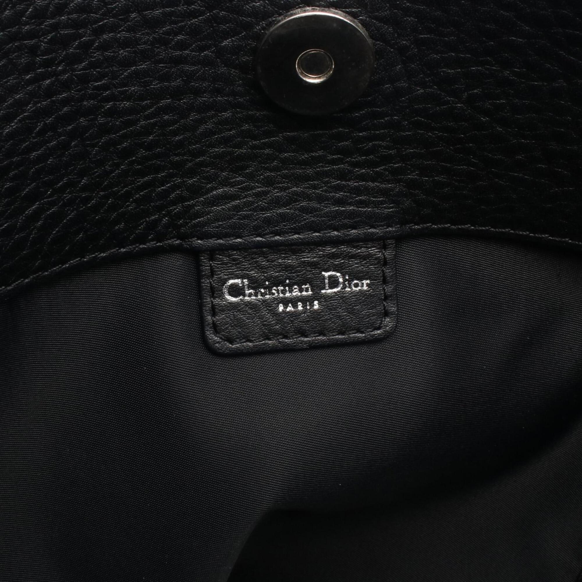 Christian Dior Black Canvas Leather Handbag Tote Bag (Pre-Owned)