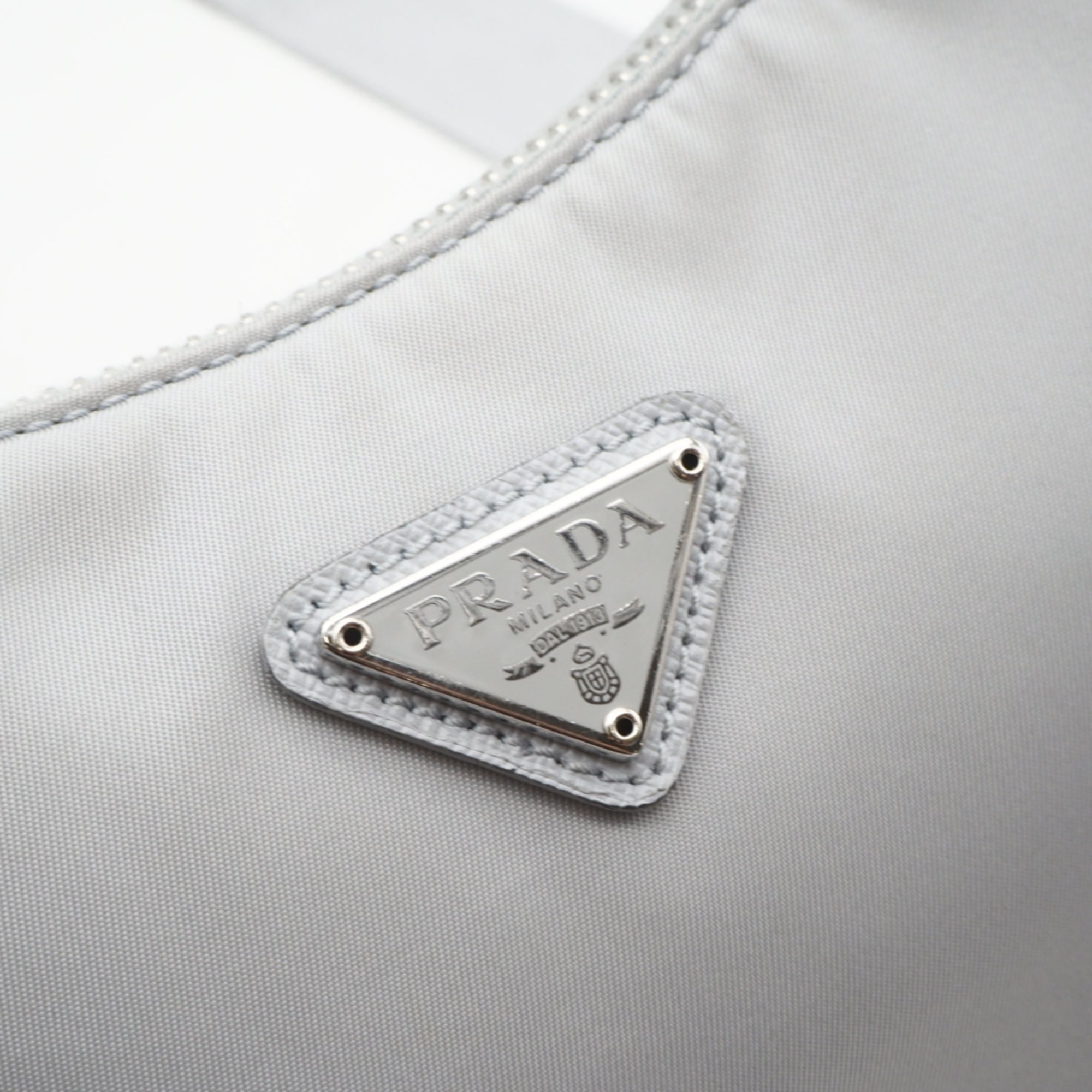 Prada Gray Nylon Shoulder Bag (Pre-Owned)