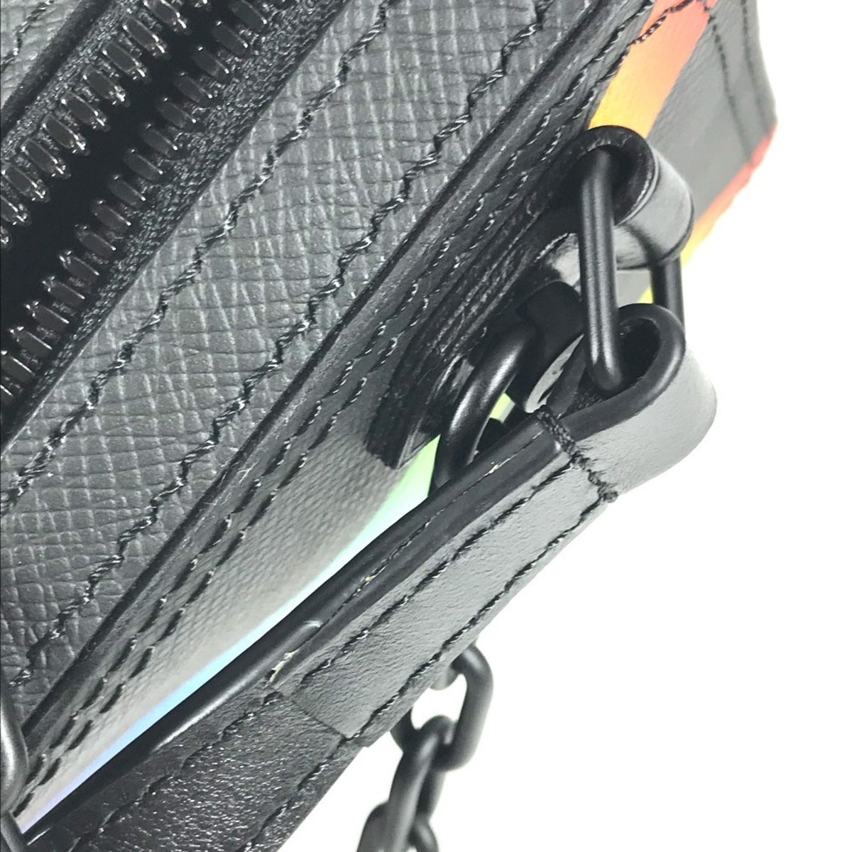 Louis Vuitton Black Multi-Color Taiga Leather Pochette Shoulder Bag (Pre-Owned)
