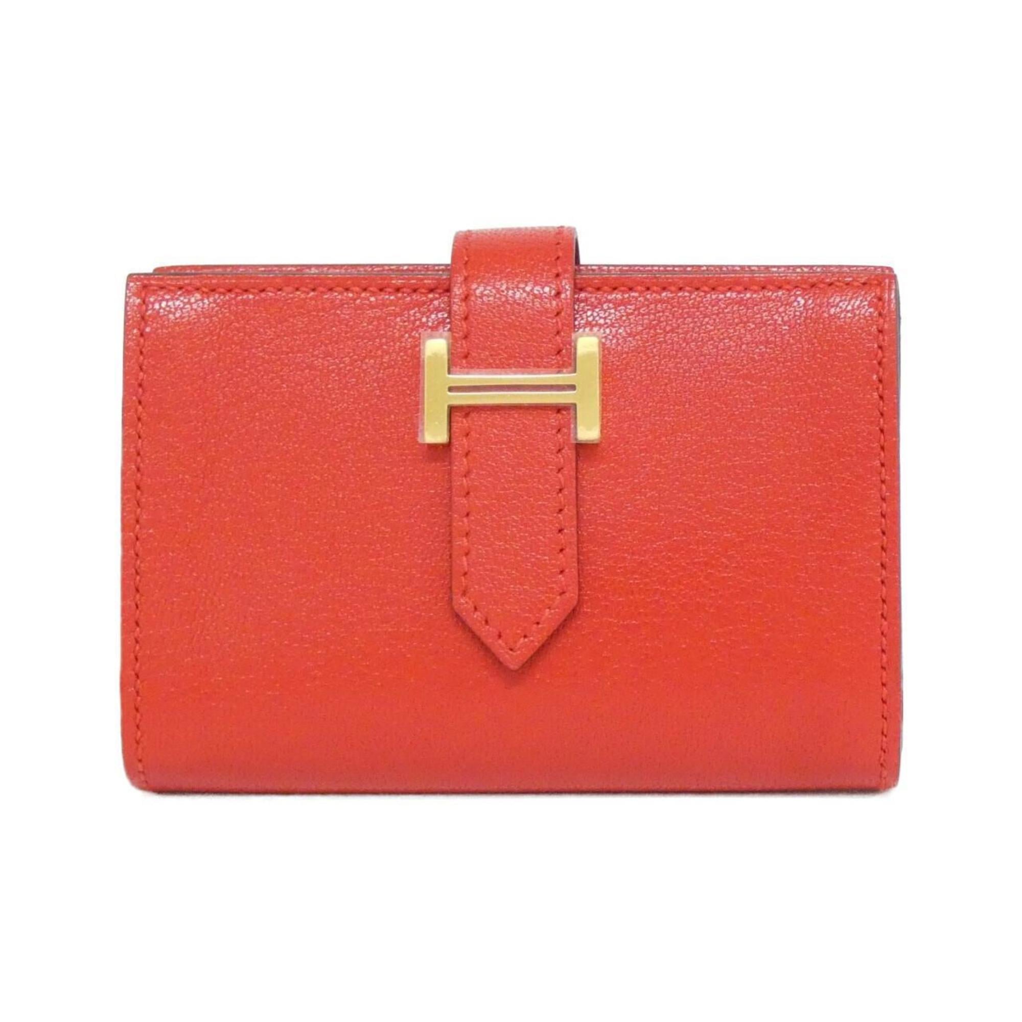 Hermes Red Color Wallet (Bi-Fold) (Pre-Owned)