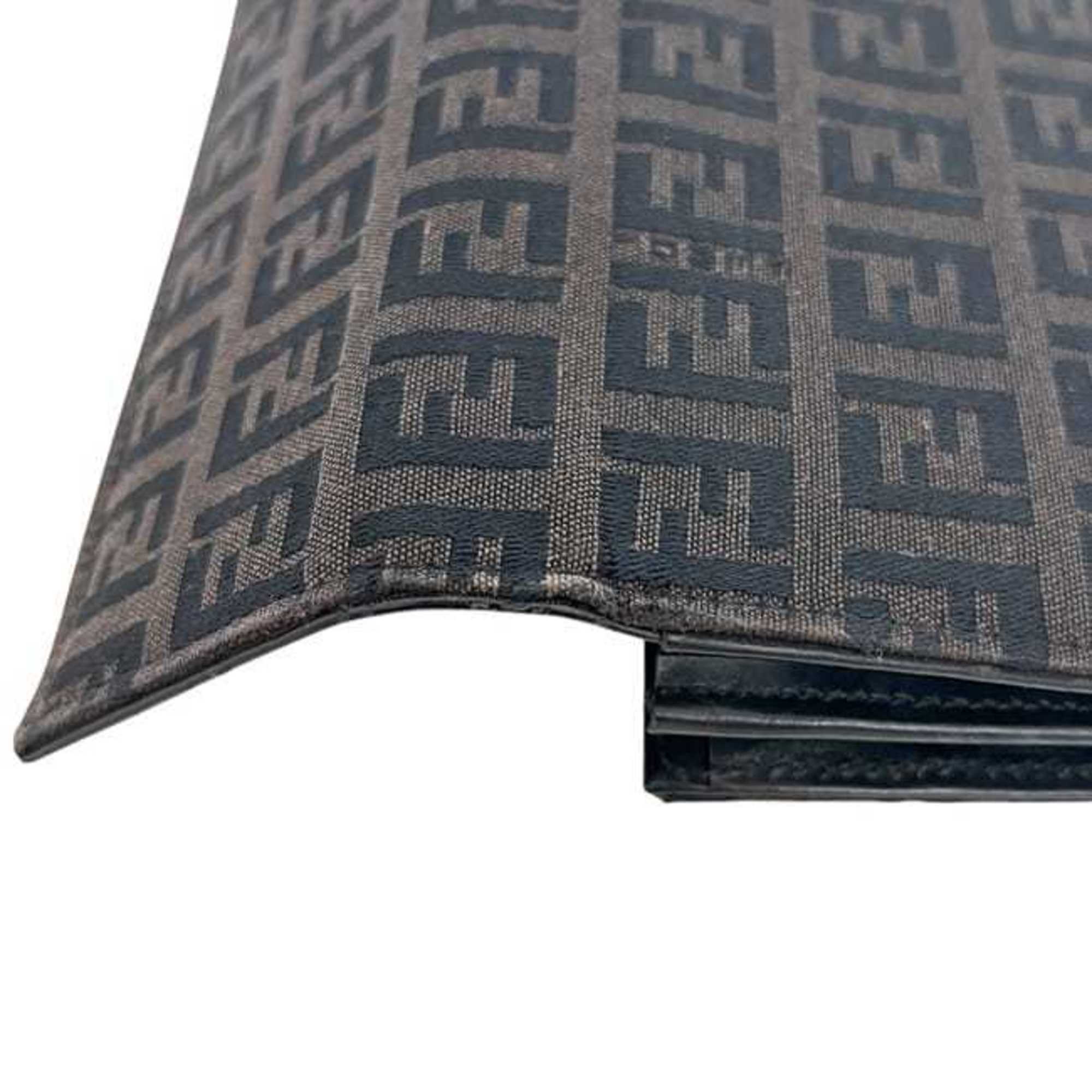 Fendi Brown Canvas Leather Long Wallet (Bi-Fold) (Pre-Owned)