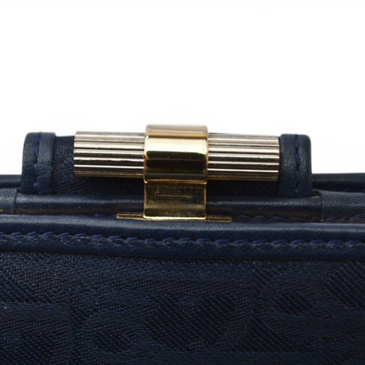 Christian Dior Navy Leather Canvas Wallet (Bi-Fold) (Pre-Owned)