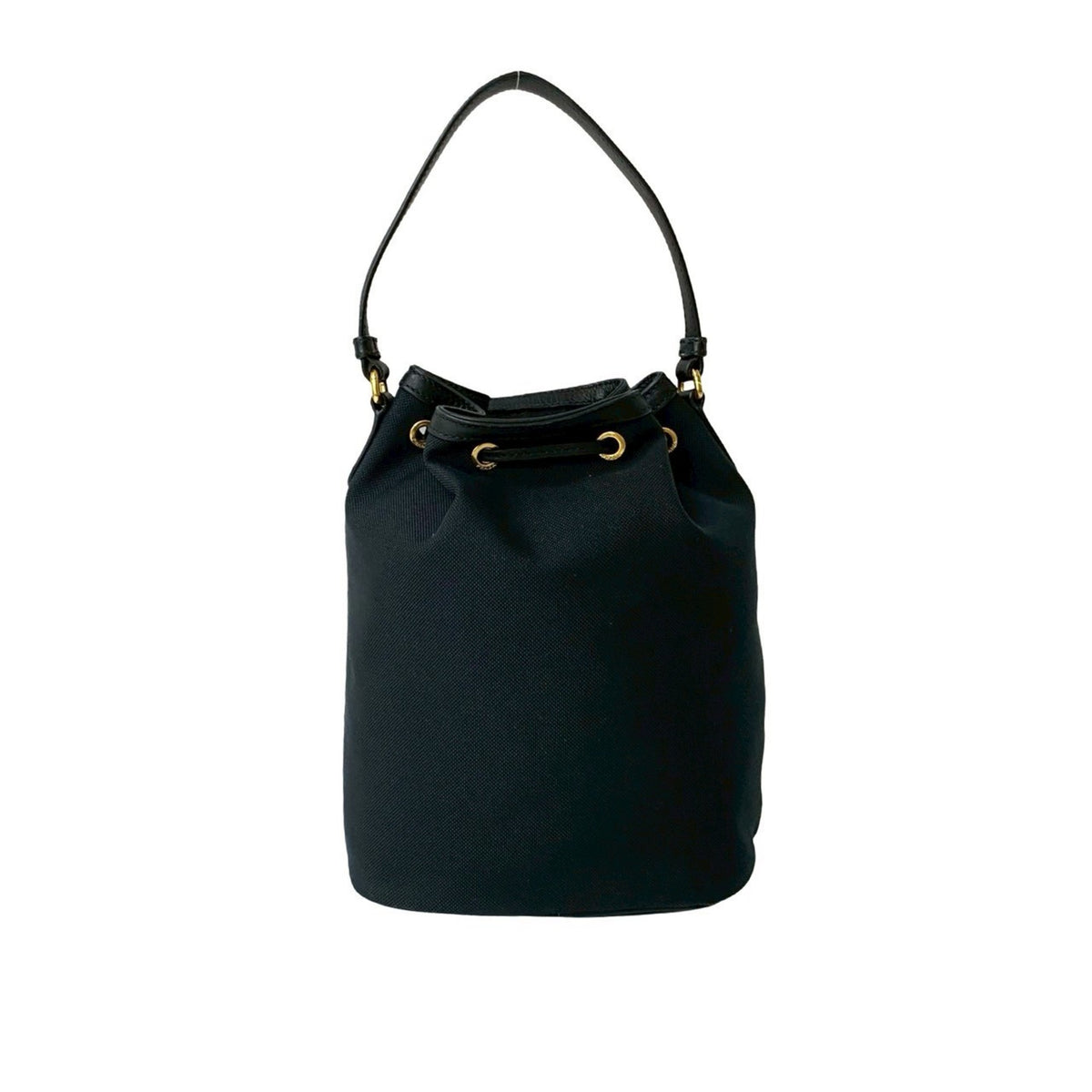 Prada Black Canvas Leather Handbag Shoulder Bag (Pre-Owned)