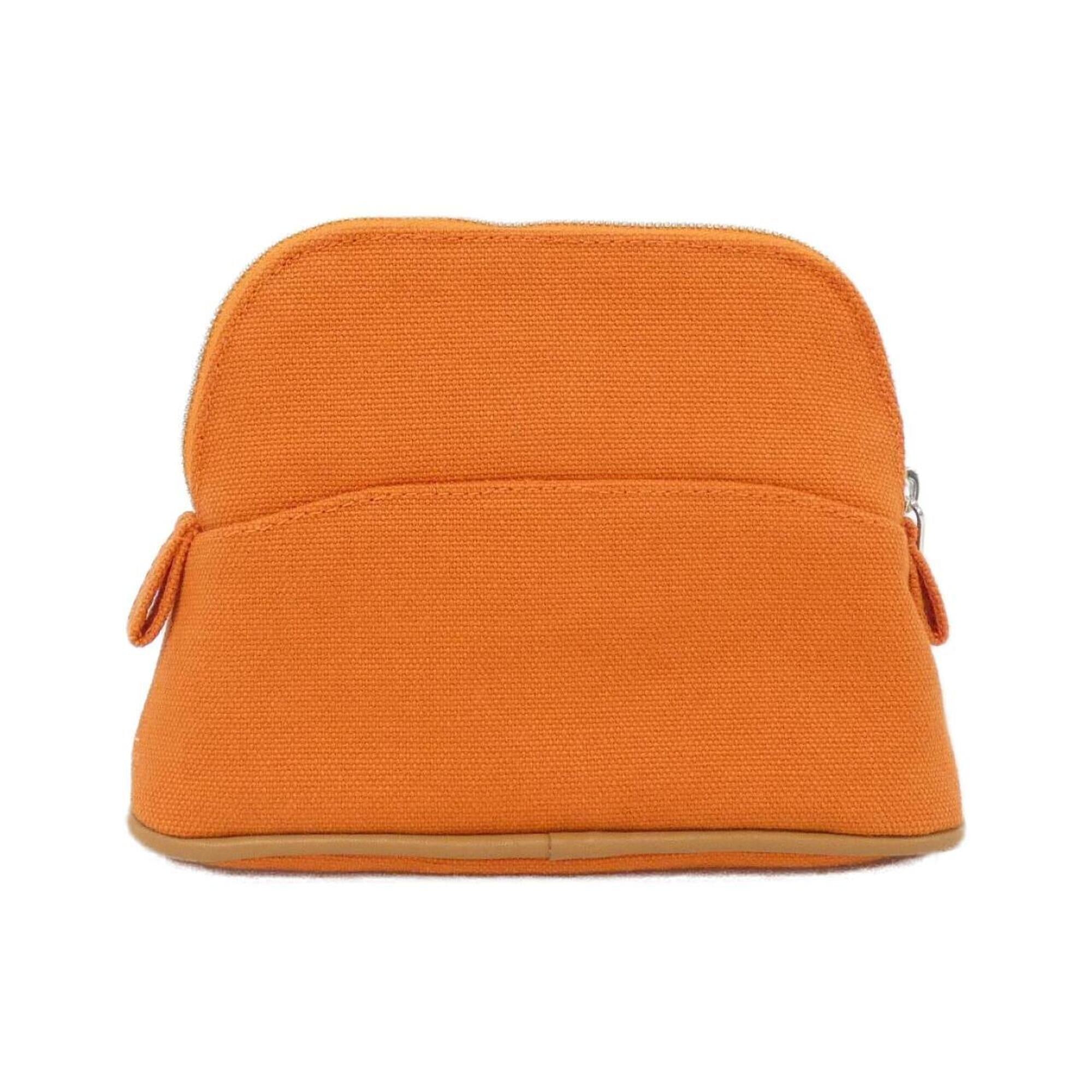 Hermes Feu Orange Canvas Handbag Pouch (Pre-Owned)
