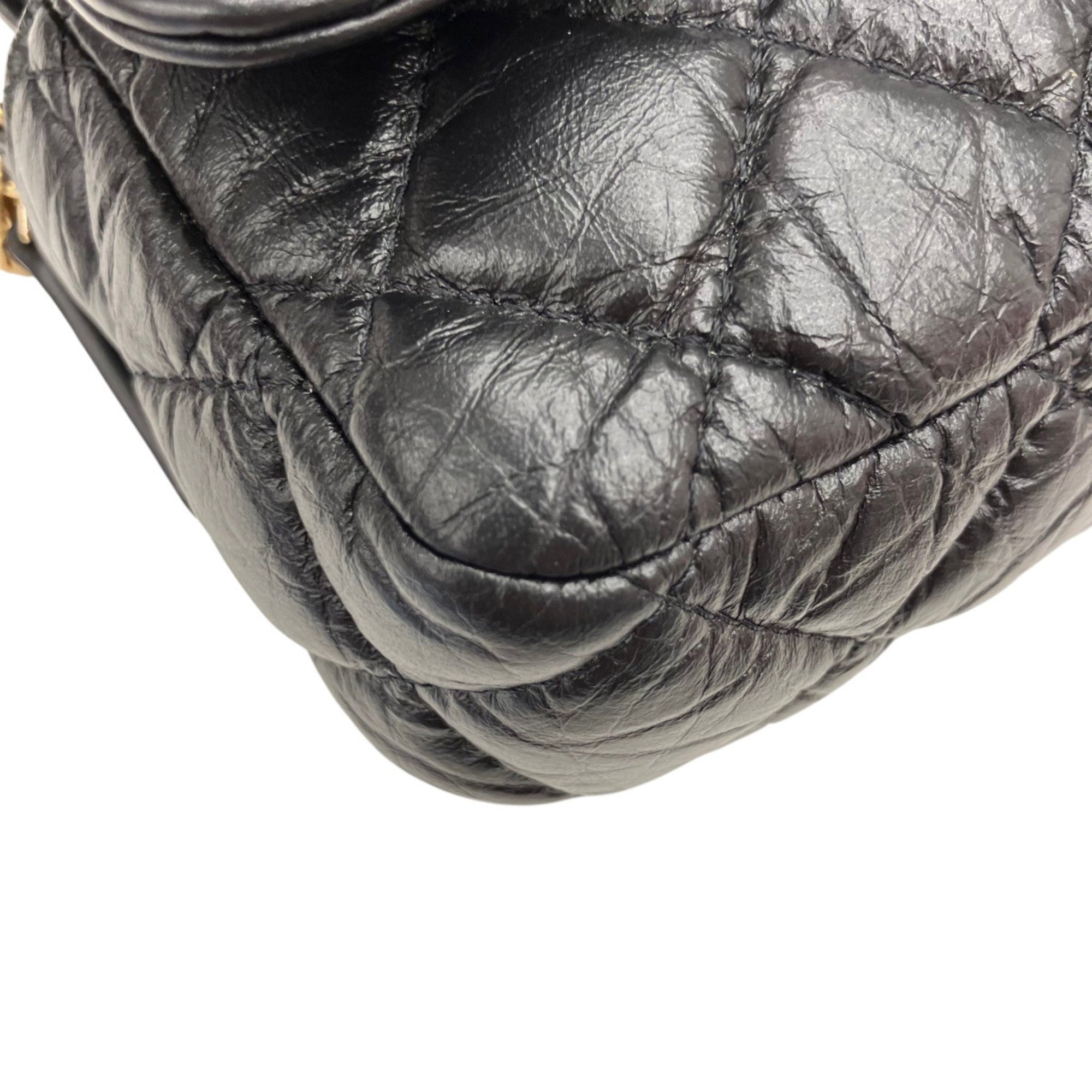 Chanel Matelasse Black Leather Chain/Shoulder Wallet (Pre-Owned)