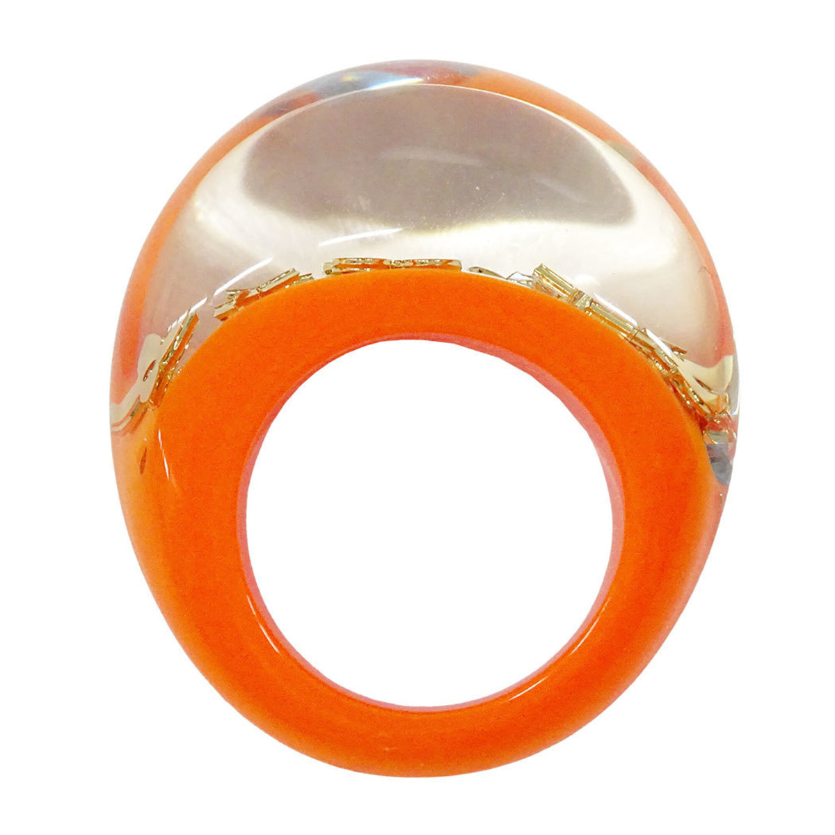 Louis Vuitton Orange Resin Band Ring (Pre-Owned)