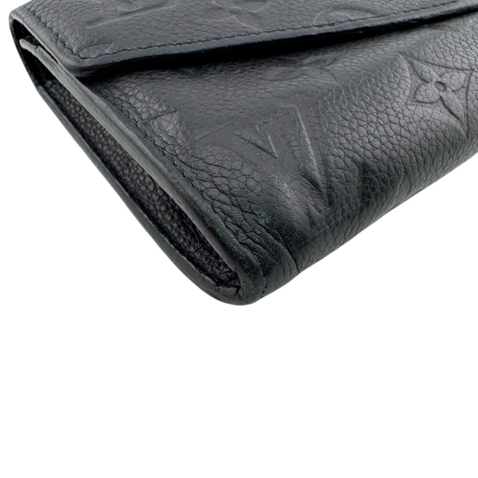 Louis Vuitton Monogram Empreinte Black Noir Leather Long Wallet (Bi-Fold) (Pre-Owned)