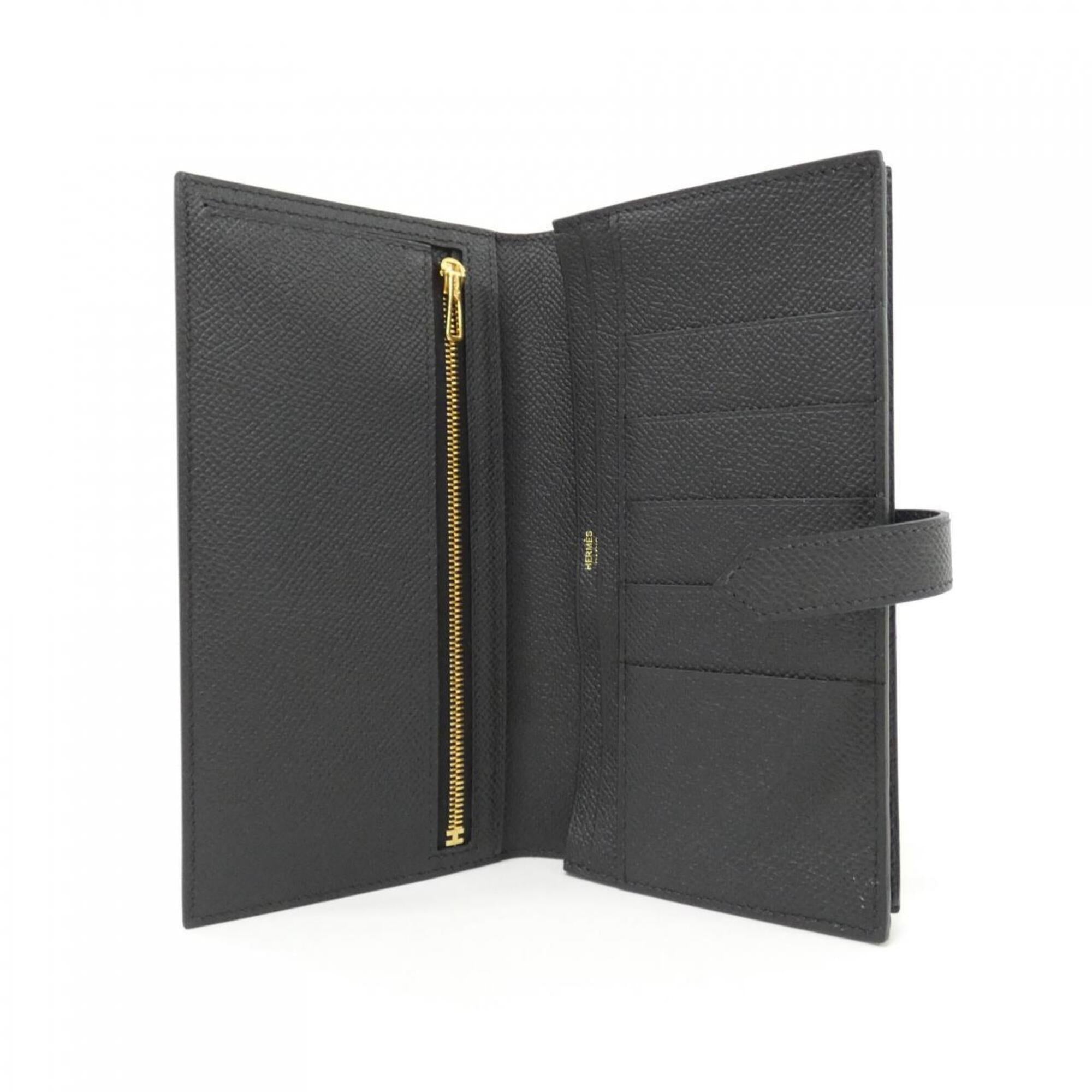 Hermes Black Epsom Leather Long Wallet (Bi-Fold) (Pre-Owned)