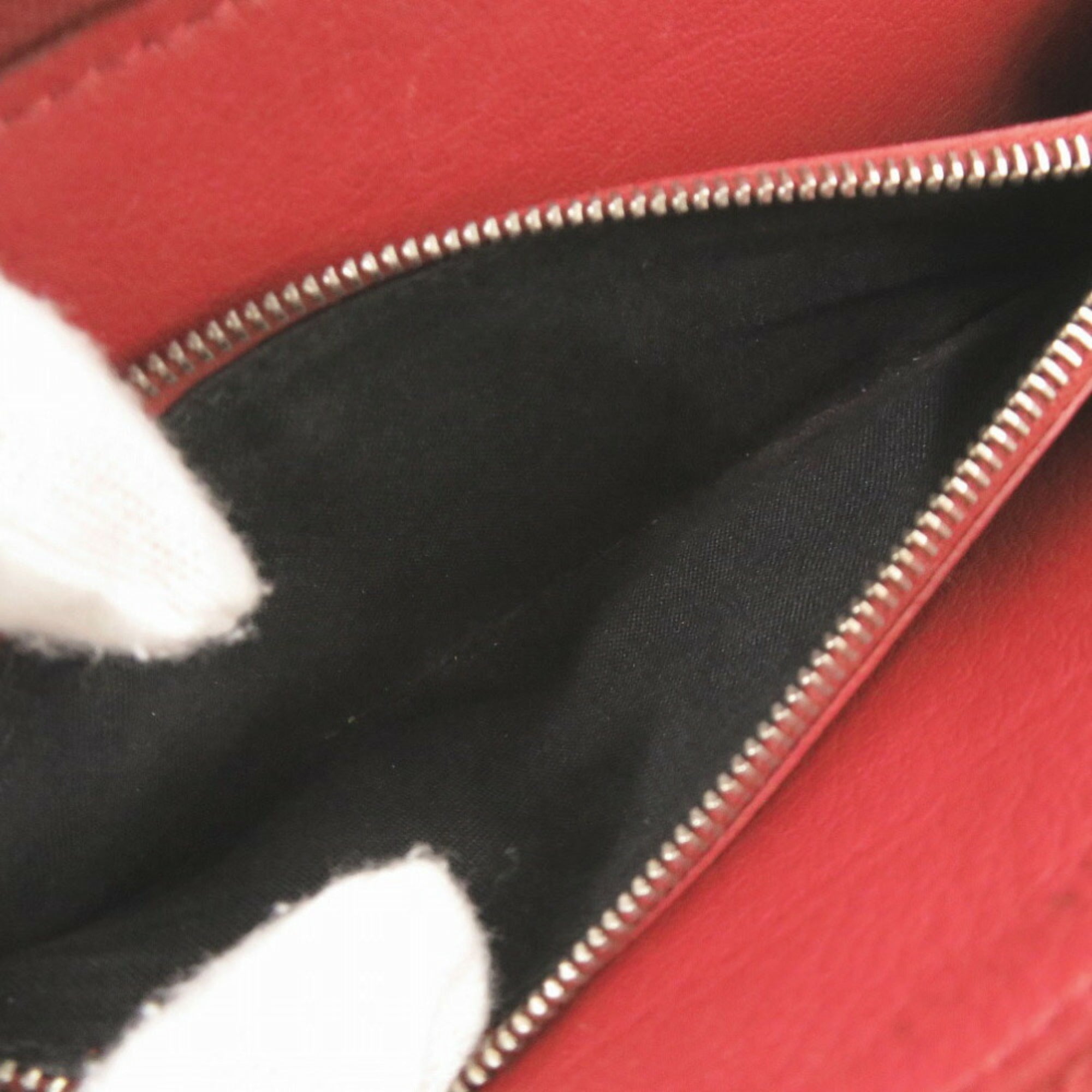 Balenciaga Red Color Leather Long Wallet (Bi-Fold) (Pre-Owned)