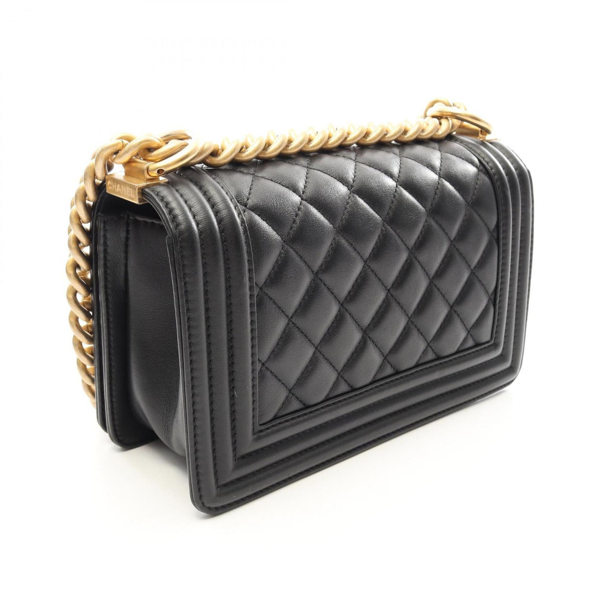 Chanel Boy Chanel Black Leather Shoulder Bag (Pre-Owned)