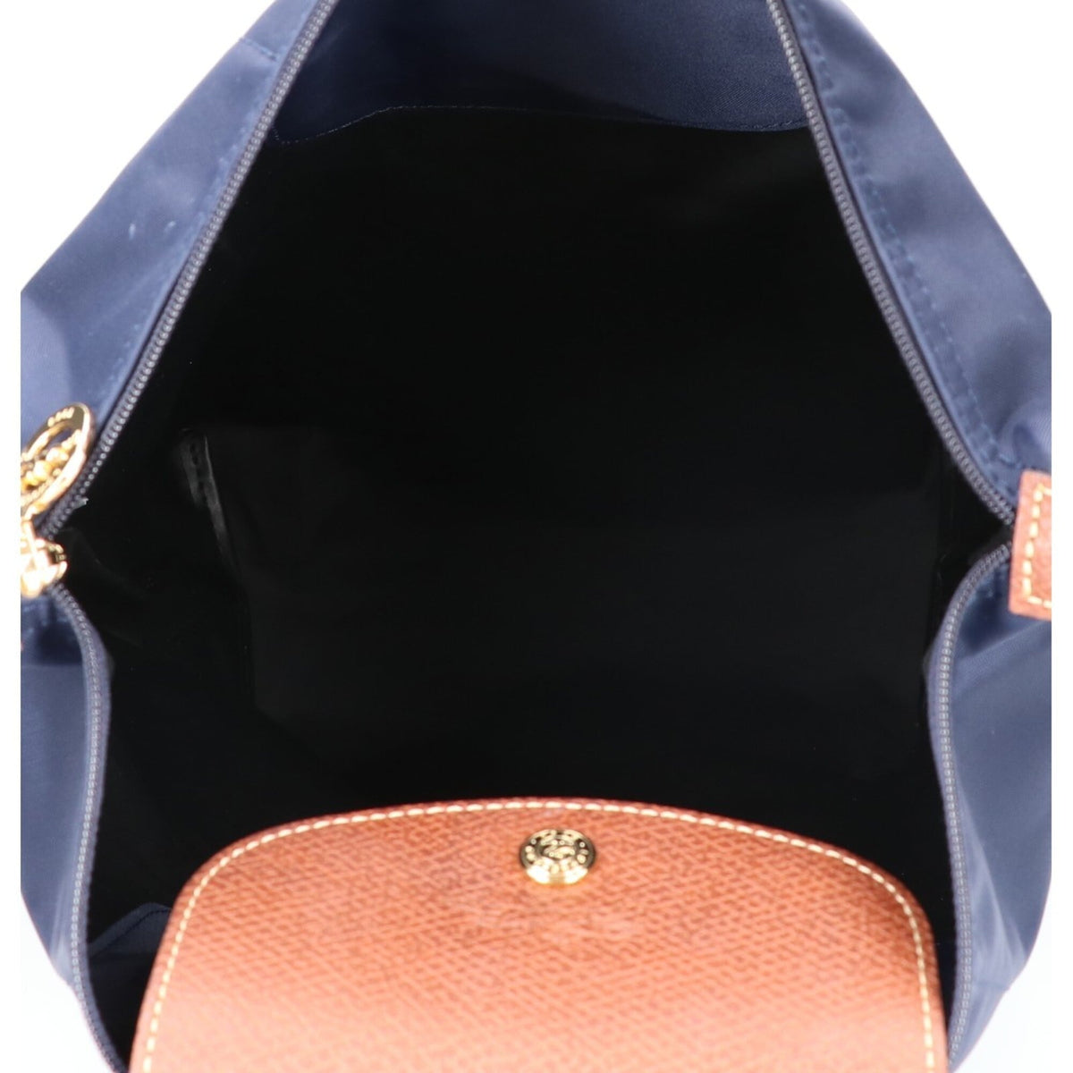 Longchamp Brown Navy Nylon Backpack (Pre-Owned)