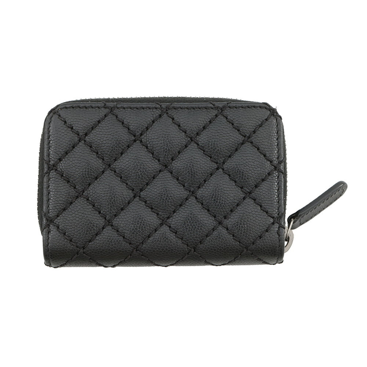 Chanel Black Grained Calfskin Coin Purse/Coin Case (Pre-Owned)