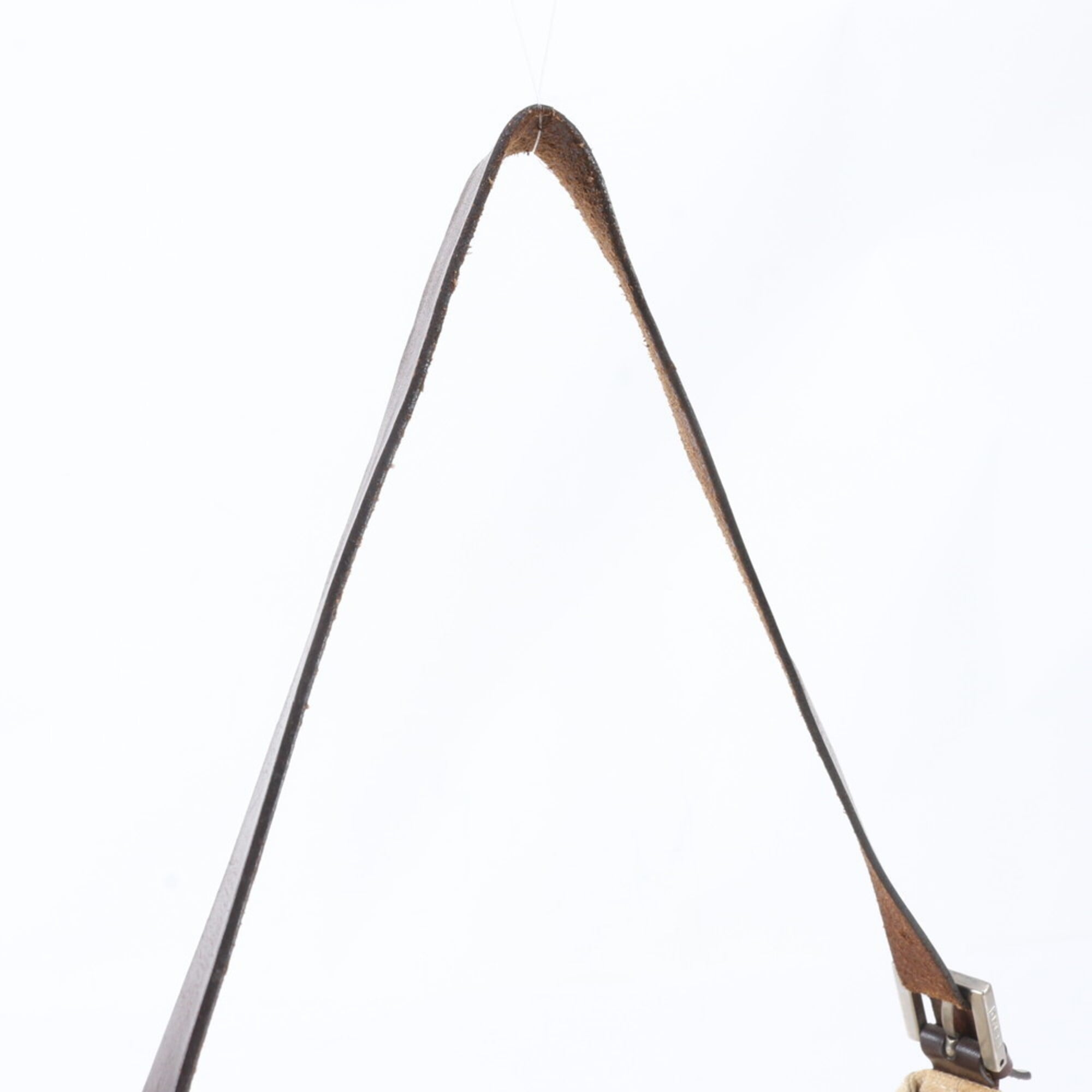 Fendi Beige Brown Leather Canvas Handbag Shoulder Bag (Pre-Owned)