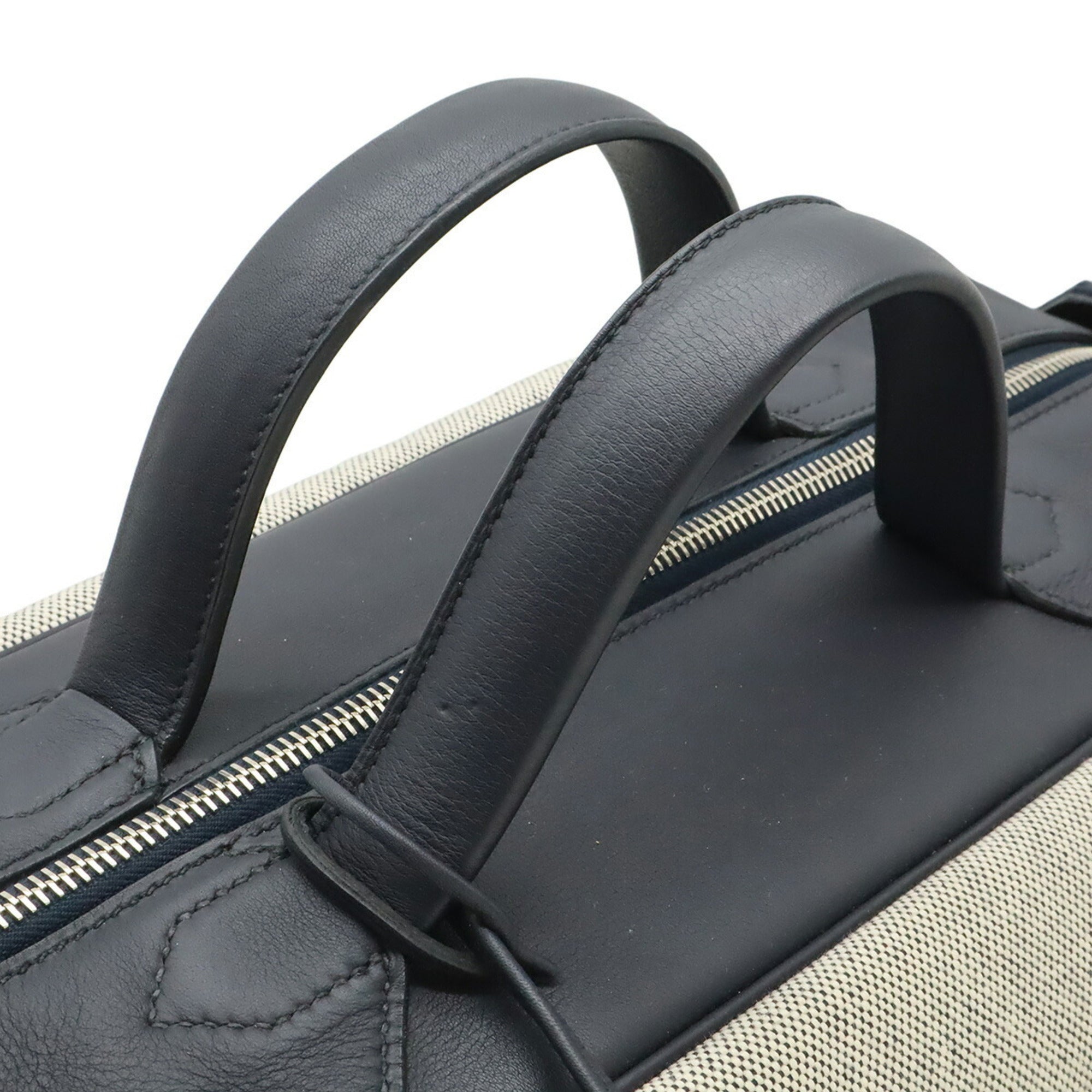 Hermes Blue Indigo Toile H Boston Bag (Pre-Owned)