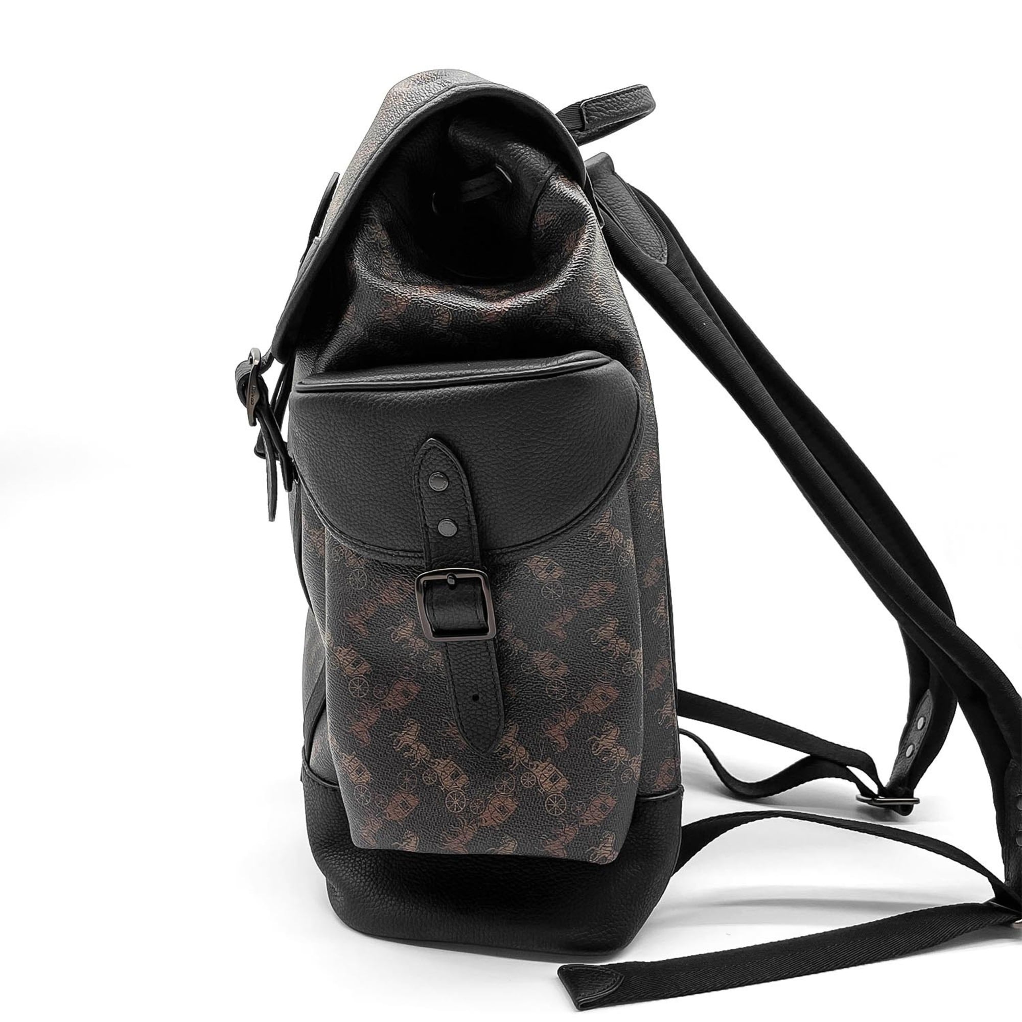 Coach Black Brown Pvc Leather Backpack (Pre-Owned)