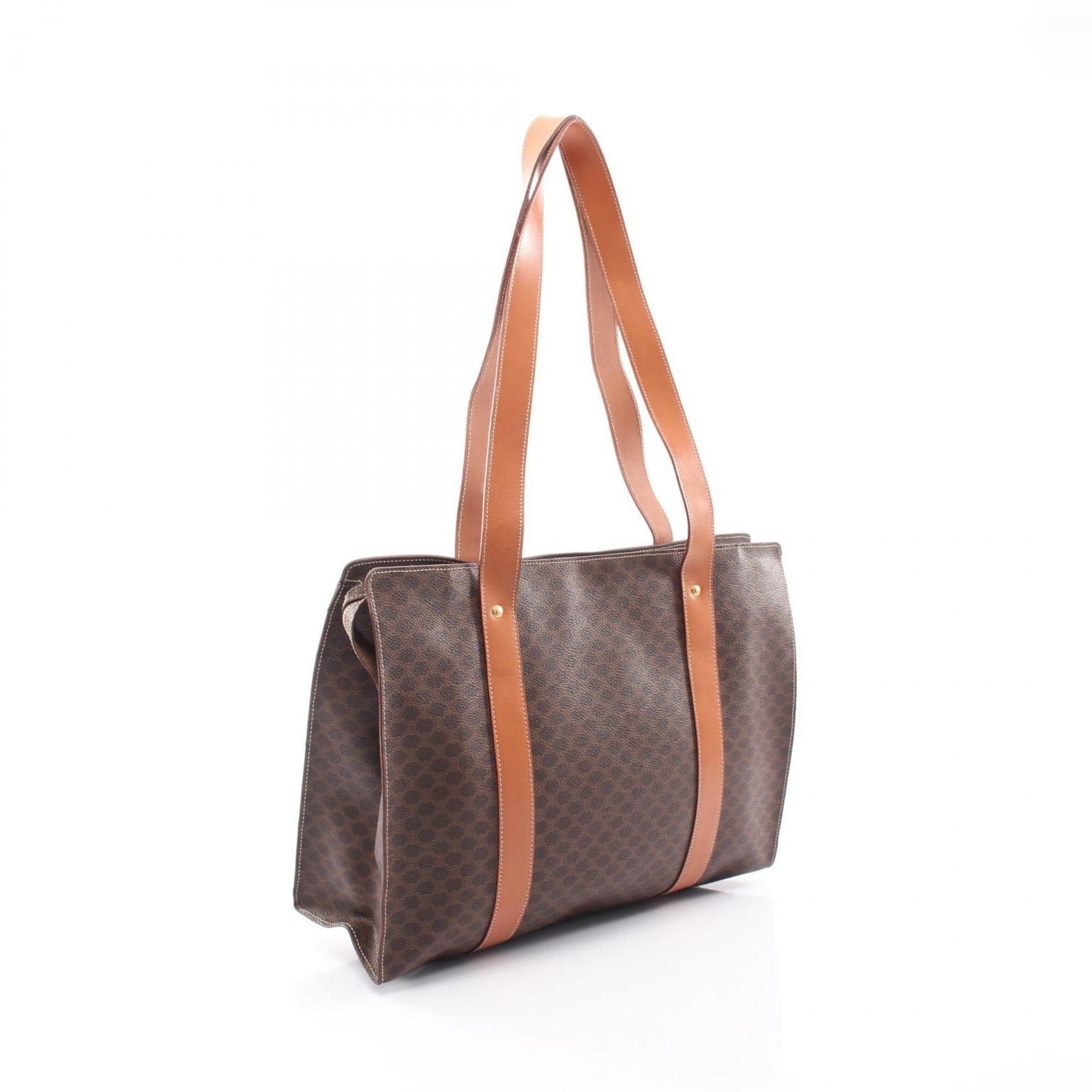 Celine Macadam Brown Coated Canvas Handbag Tote Bag (Pre-Owned)