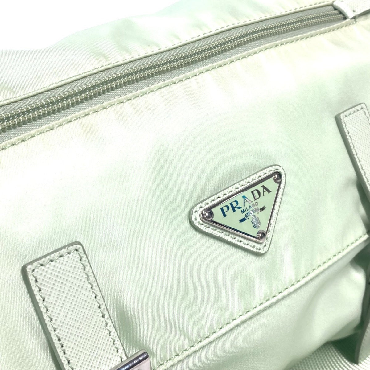 Prada Green Nylon Shoulder Bag (Pre-Owned)
