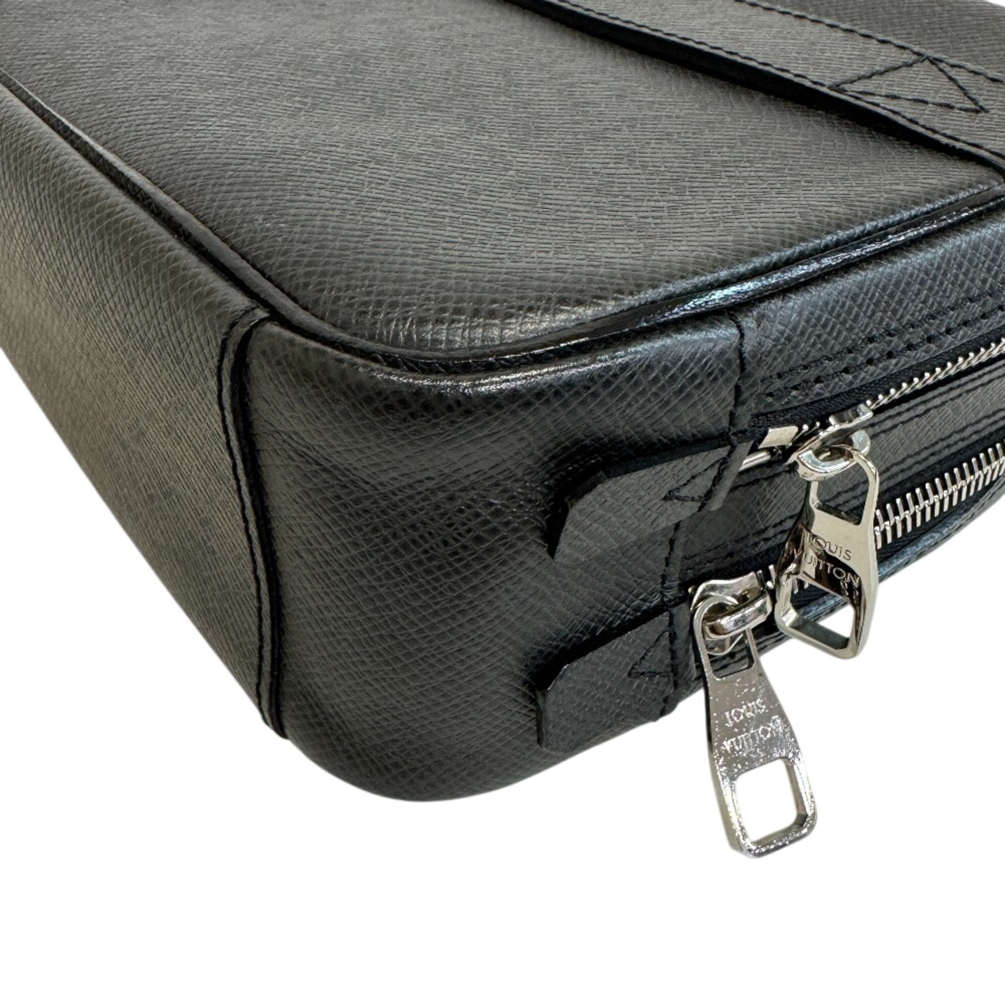 Louis Vuitton Ardoise Black Taiga Leather Clutch Bag Pouch (Pre-Owned)