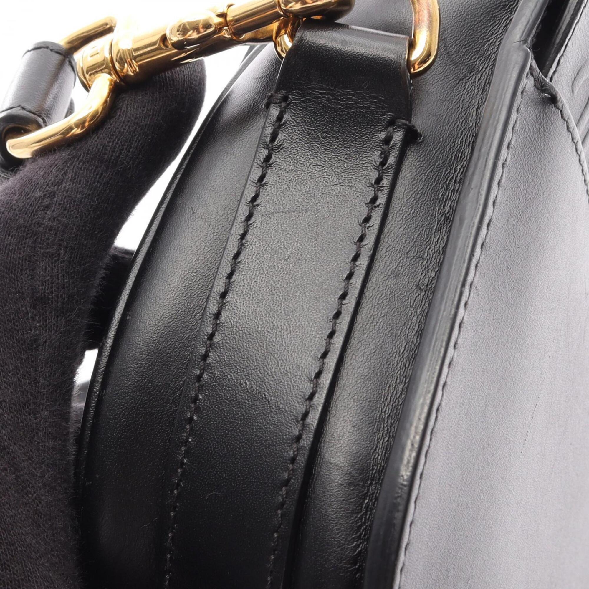 Christian Dior Black Leather Handbag Shoulder Bag (Pre-Owned)