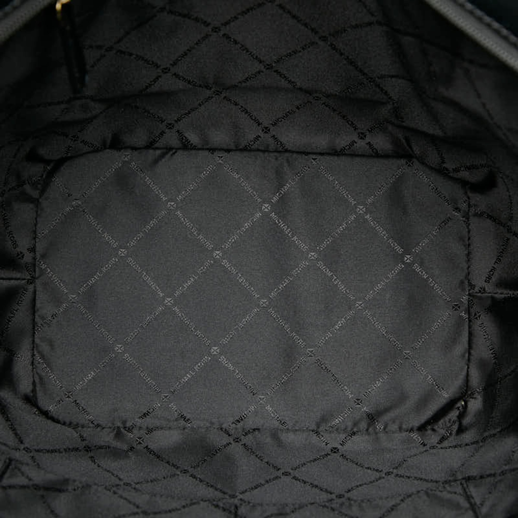 Michael Kors Black White Canvas Leather Tote Bag (Pre-Owned)