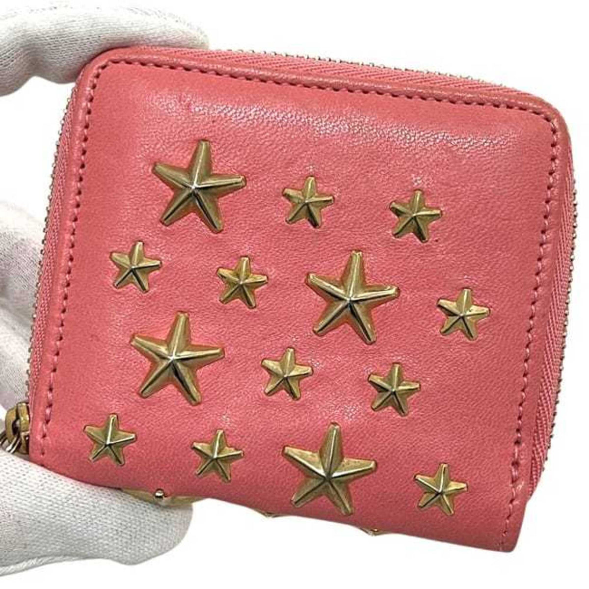 Jimmy Choo Pink Leather Coin Purse/Coin Case (Pre-Owned)